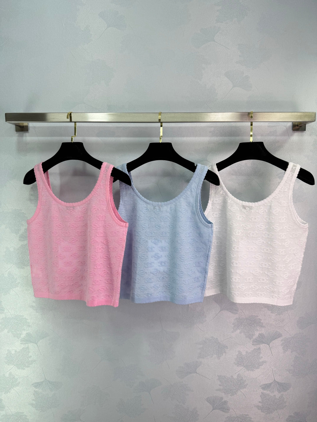 25SS Micro transparent jacquard knitted vest