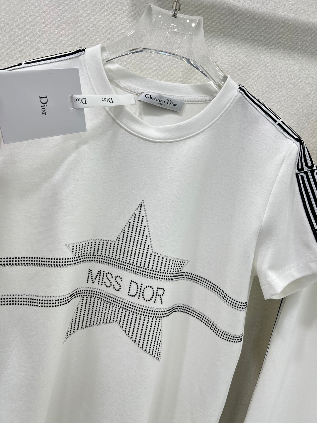 25ss Hot stamping ribbon short sleeved shirt ➕ Combination of straight tubes