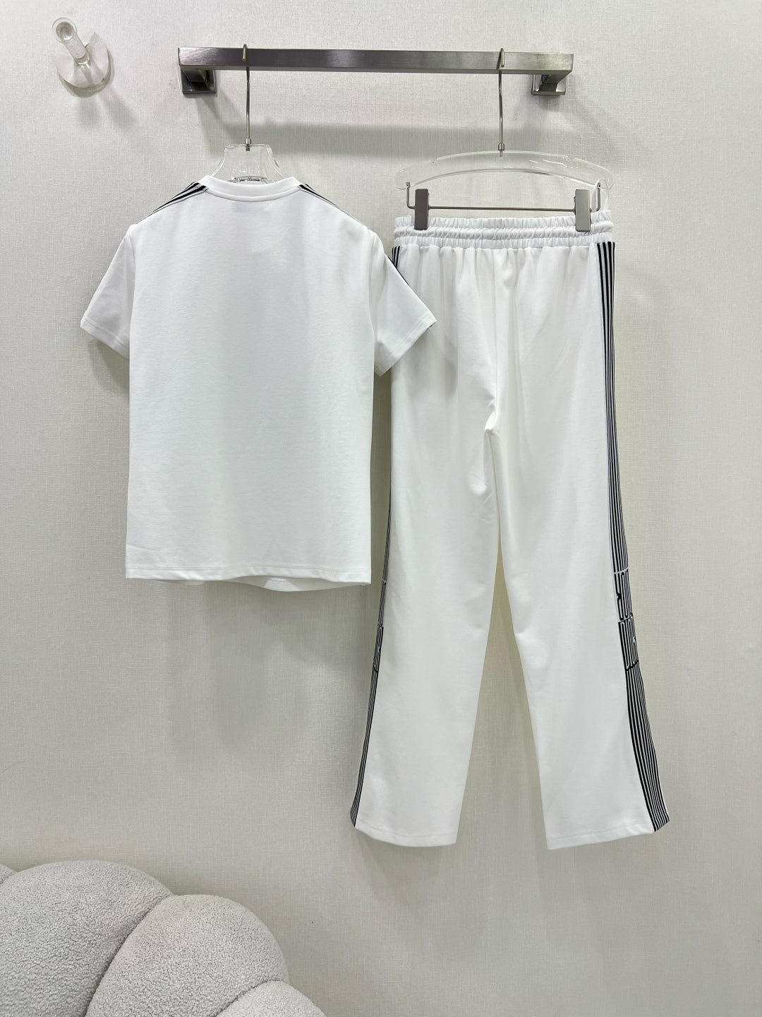 25ss Hot stamping ribbon short sleeved shirt ➕ Combination of straight tubes