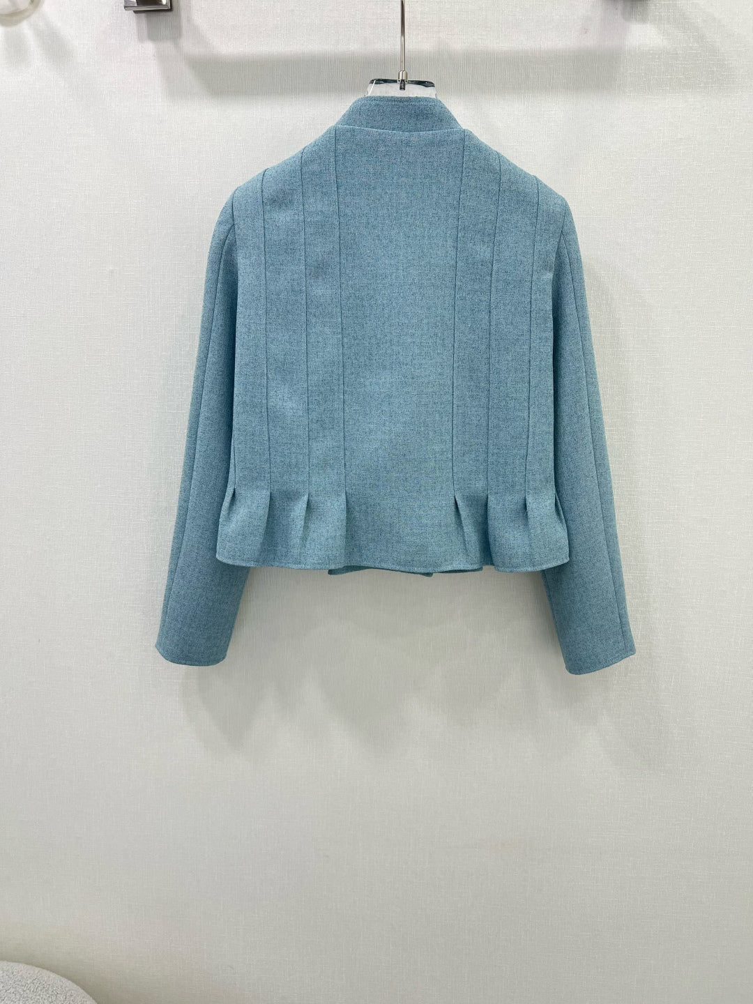 25ss Stand up collar, buckle, lotus leaf hem jacket