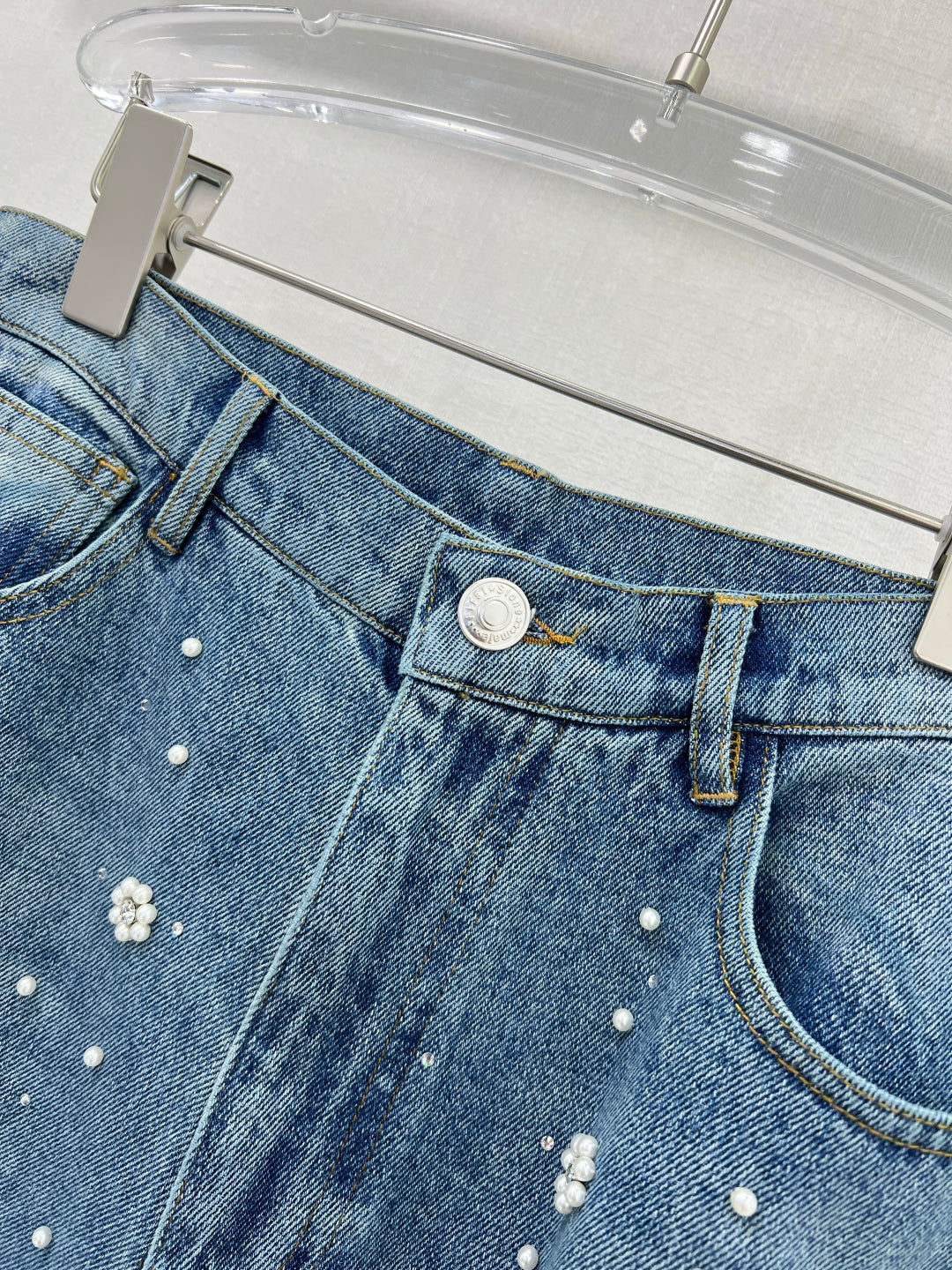 25ss 3D nail bead straight leg pants