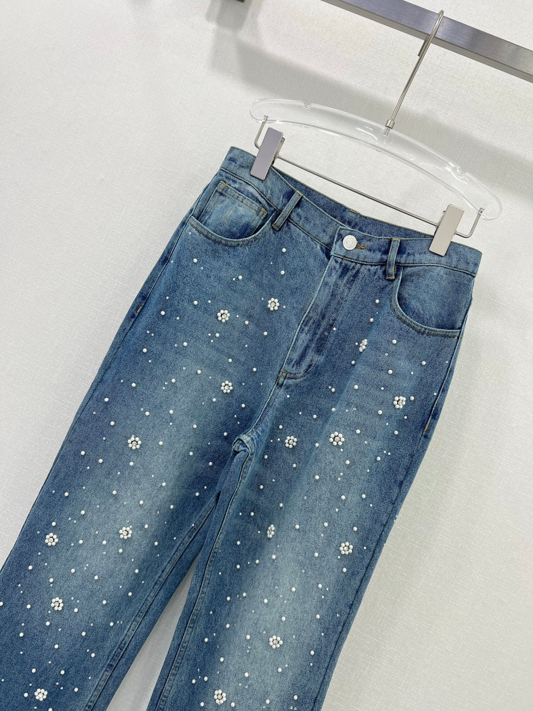 25ss 3D nail bead straight leg pants