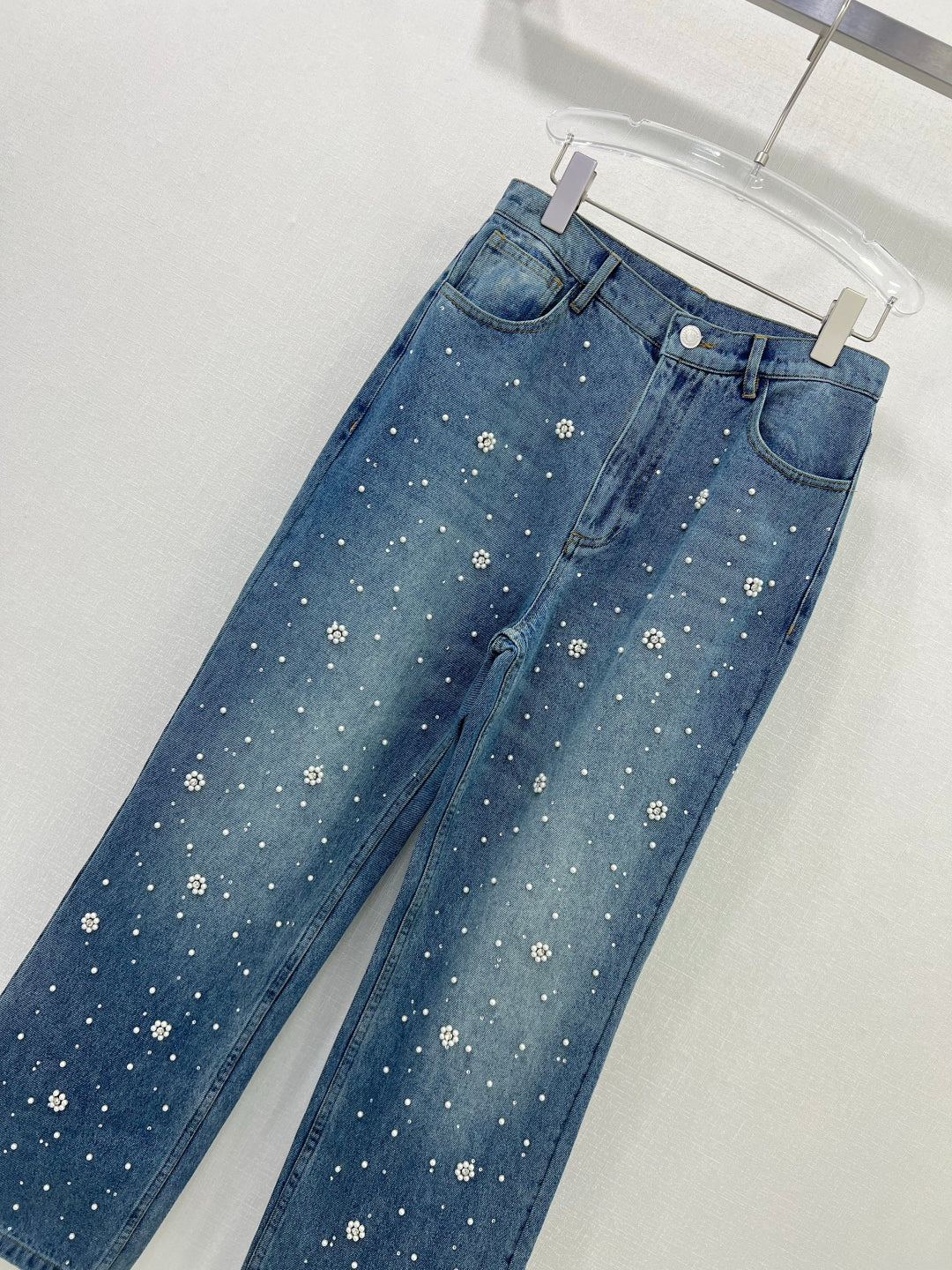 25ss 3D nail bead straight leg pants