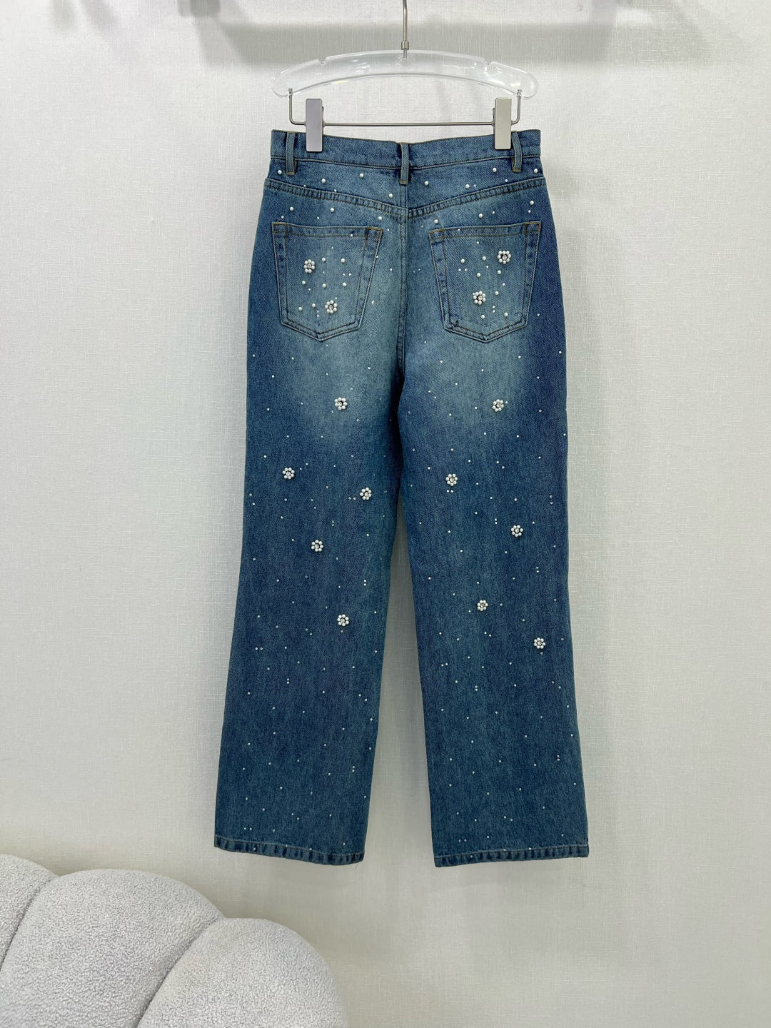 25ss 3D nail bead straight leg pants