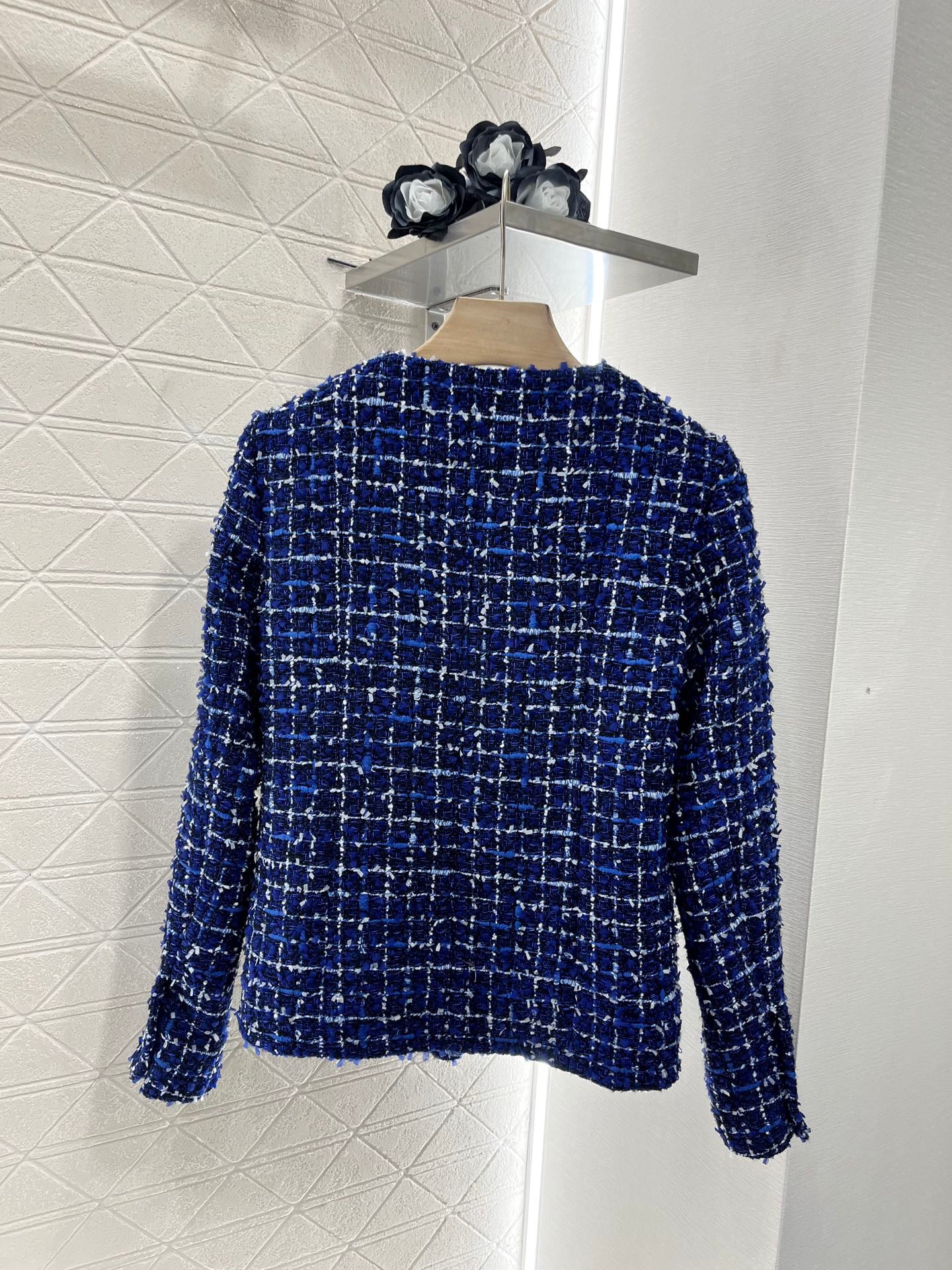 25ss Woven silver silk dress jacket