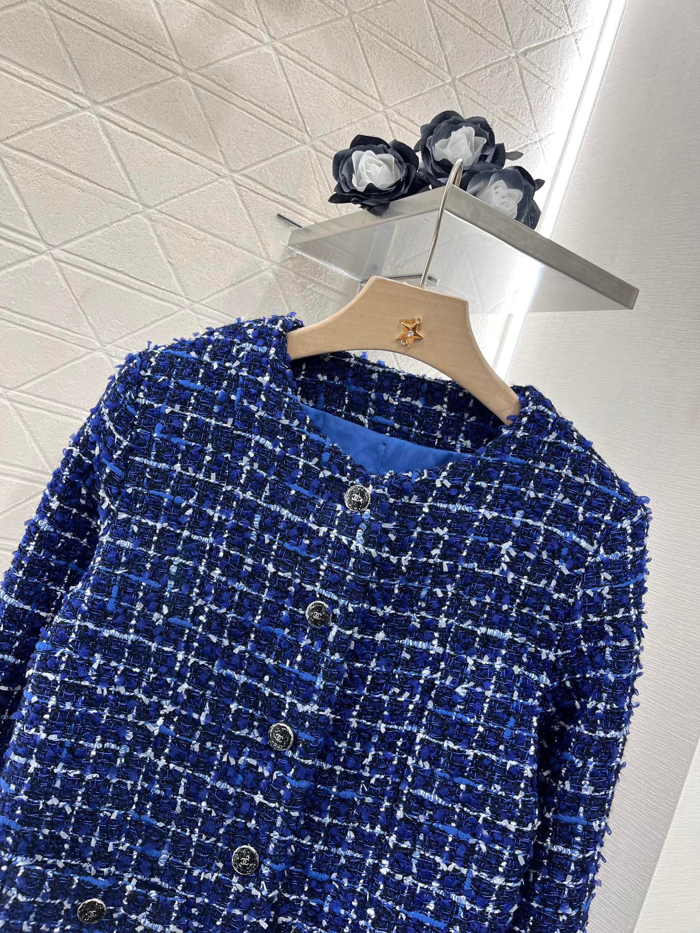 25ss Woven silver silk dress jacket