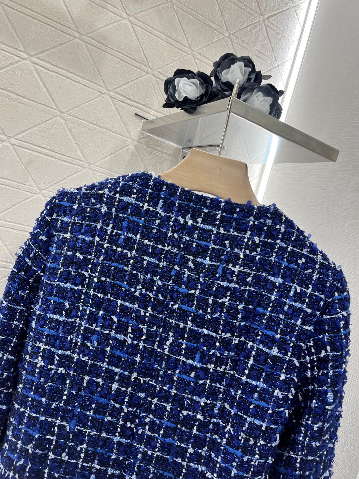 25ss Woven silver silk dress jacket
