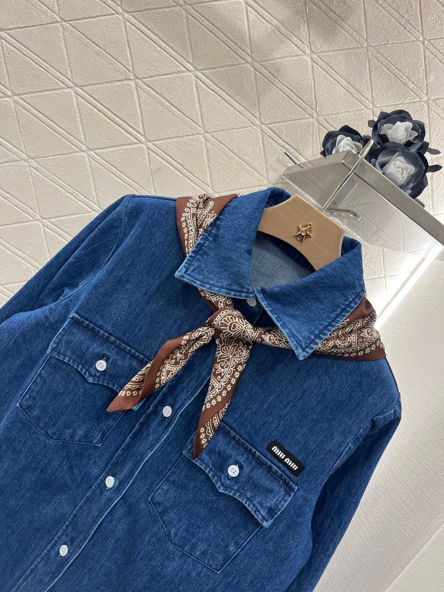 25ss Scarf, denim shirt, jacket
