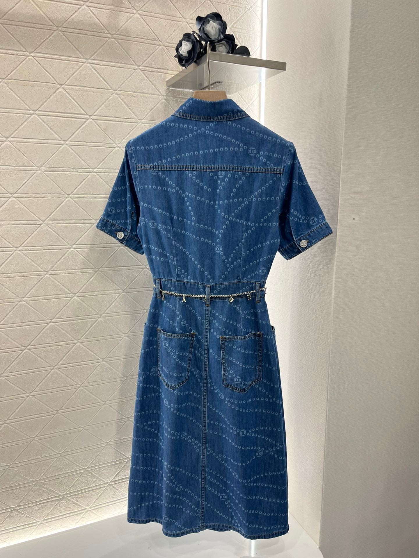 25SS Chain denim dress