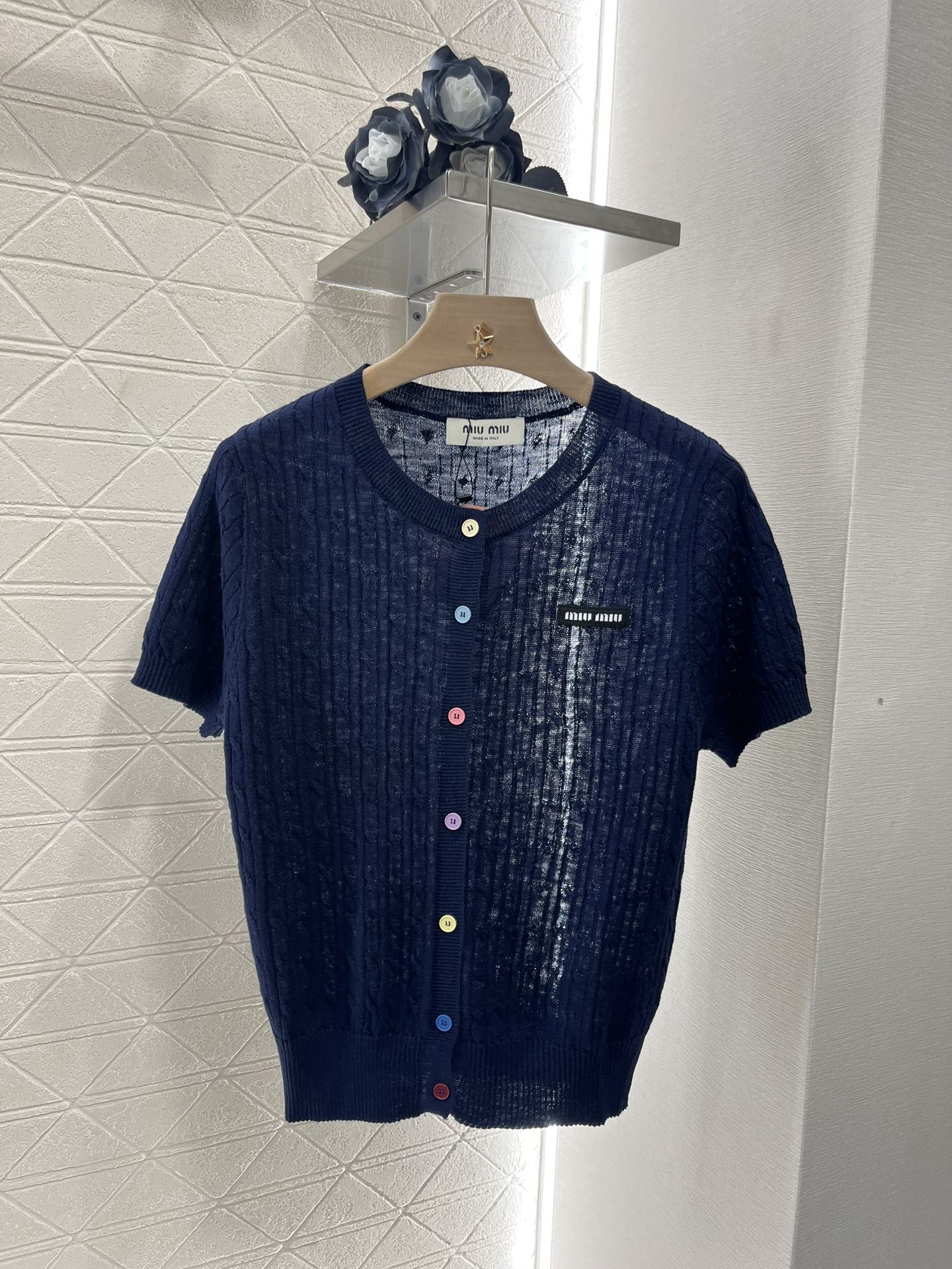 25SS Knitted short sleeved cardigan