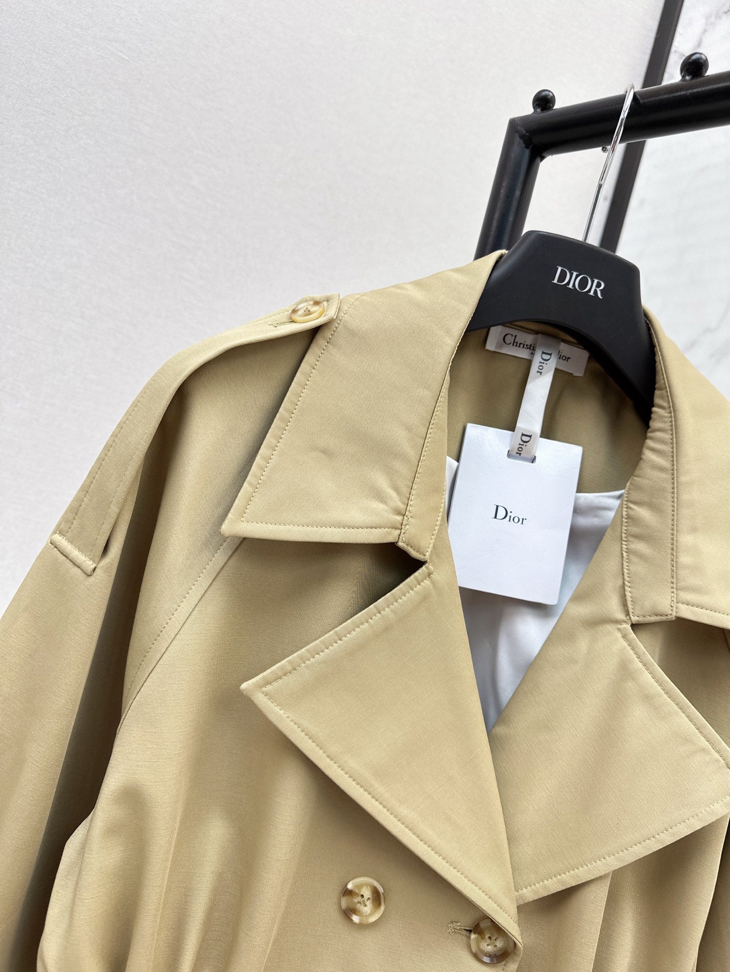 25ss Drawstring waist cinched length lapel windbreaker jacket