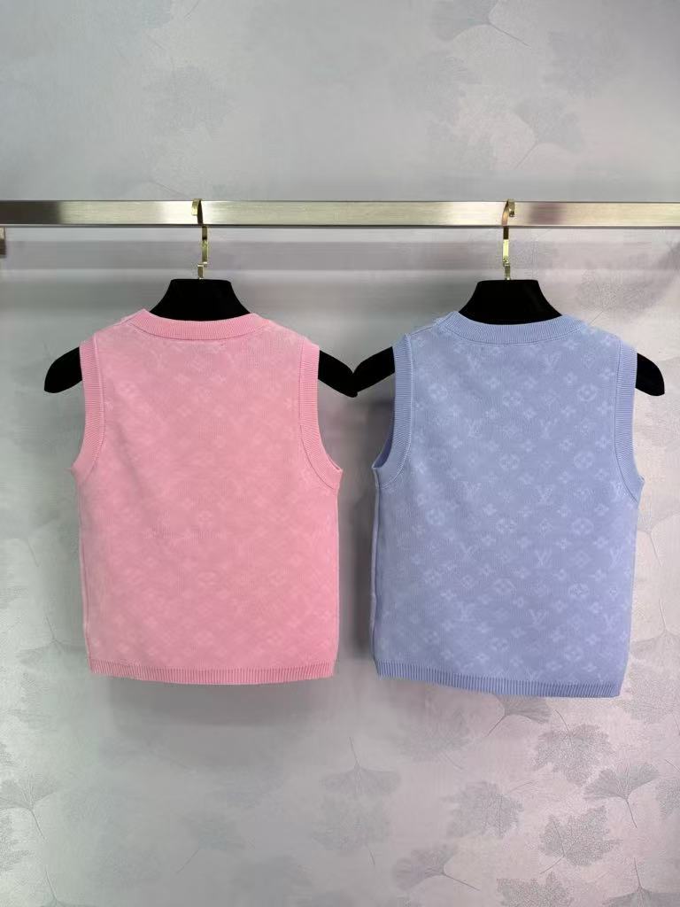 25SS Four leaf clover embroidered knitted vest