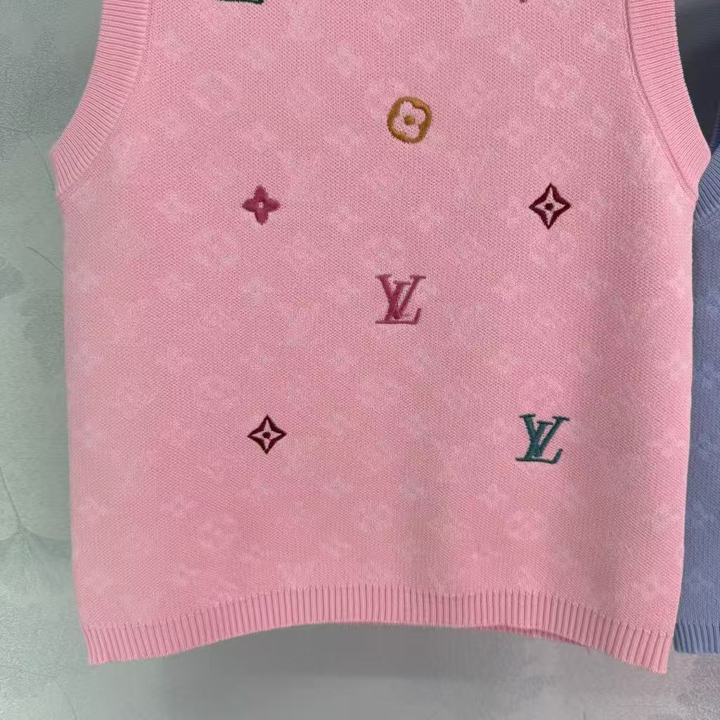 25SS Four leaf clover embroidered knitted vest