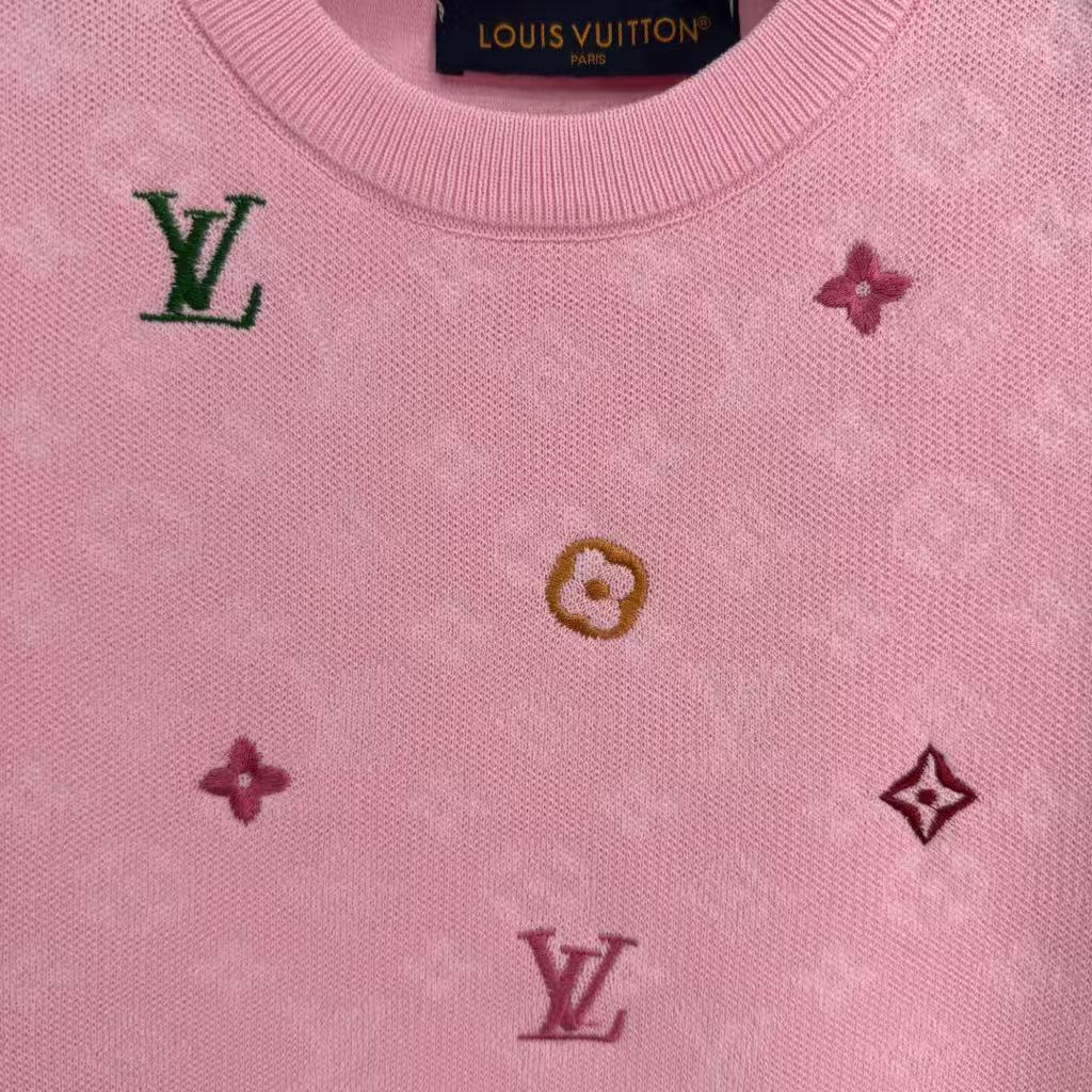 25SS Four leaf clover embroidered knitted vest