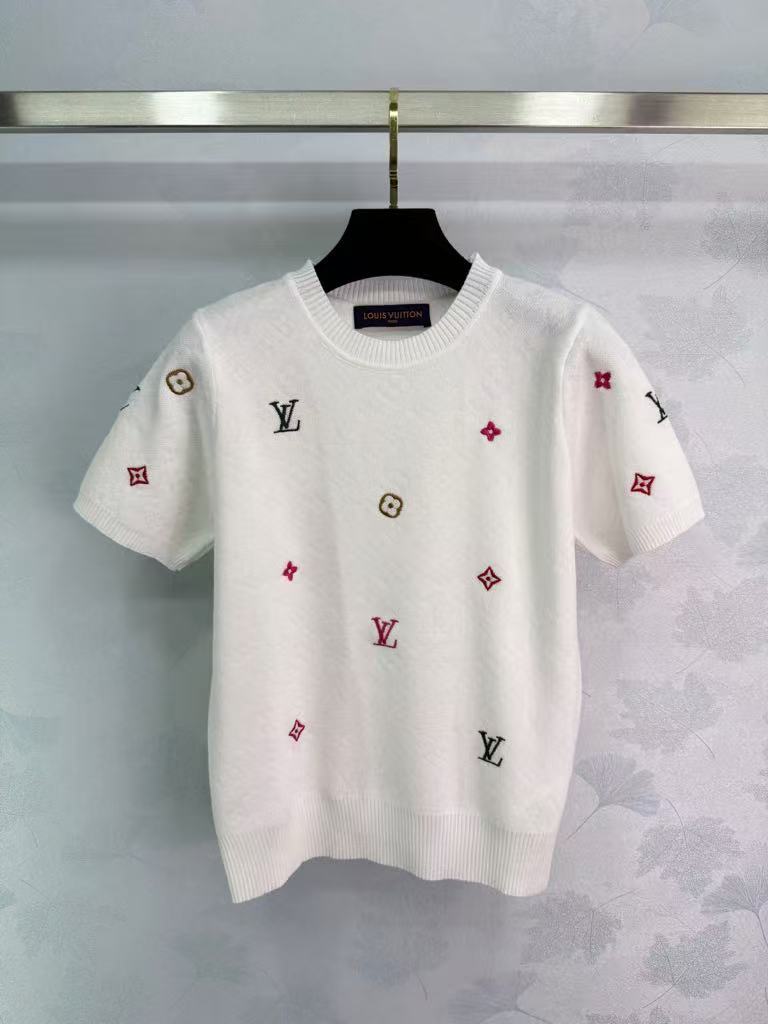 25SS Knitted round neck short sleeved shirt)