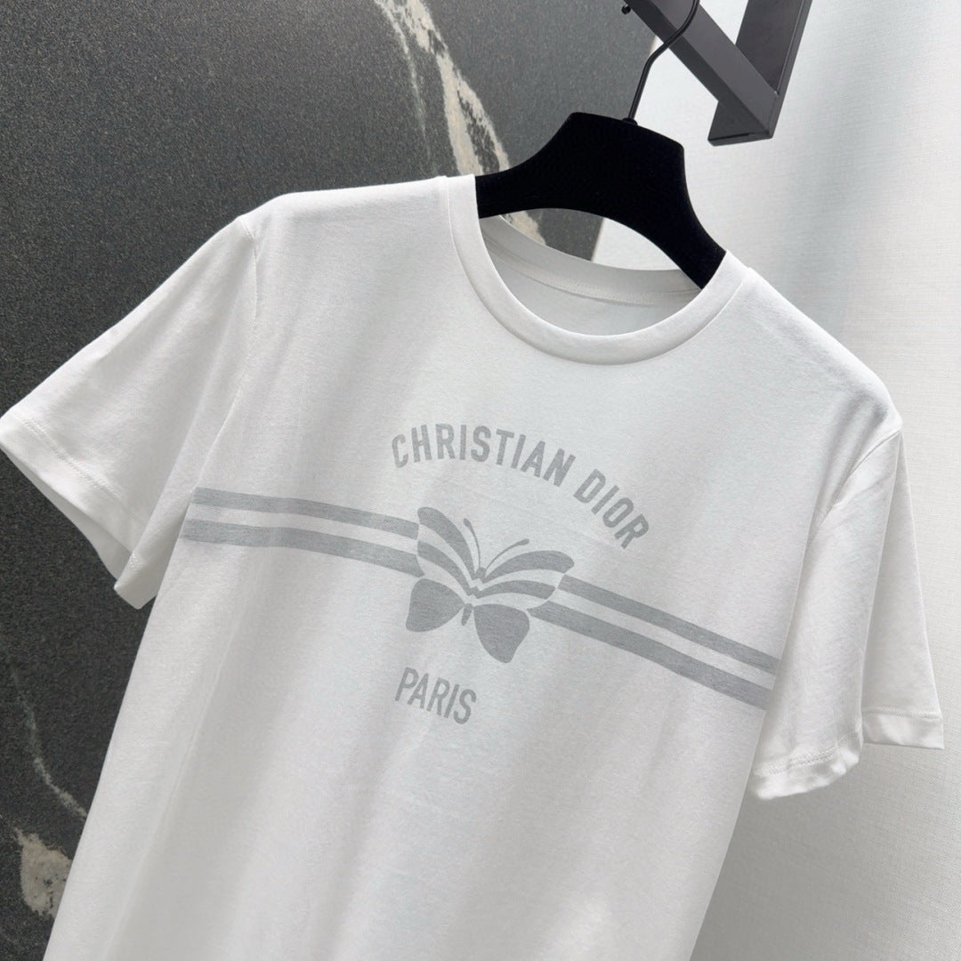 25ss spring and summer new exquisite bow pattern short sleeves