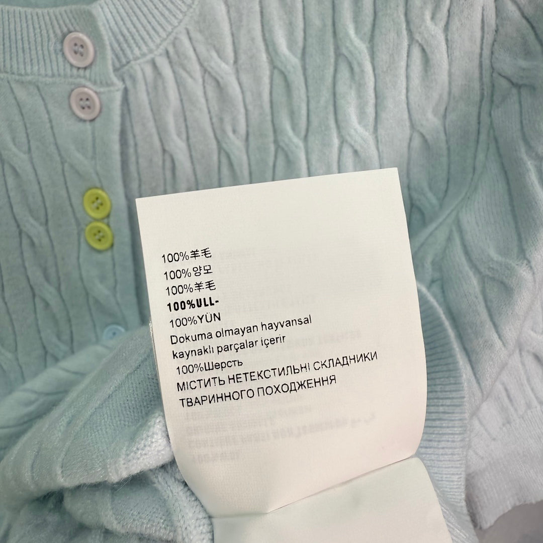 25ss Spring and Summer Colorful Tricolor Button Cardigan