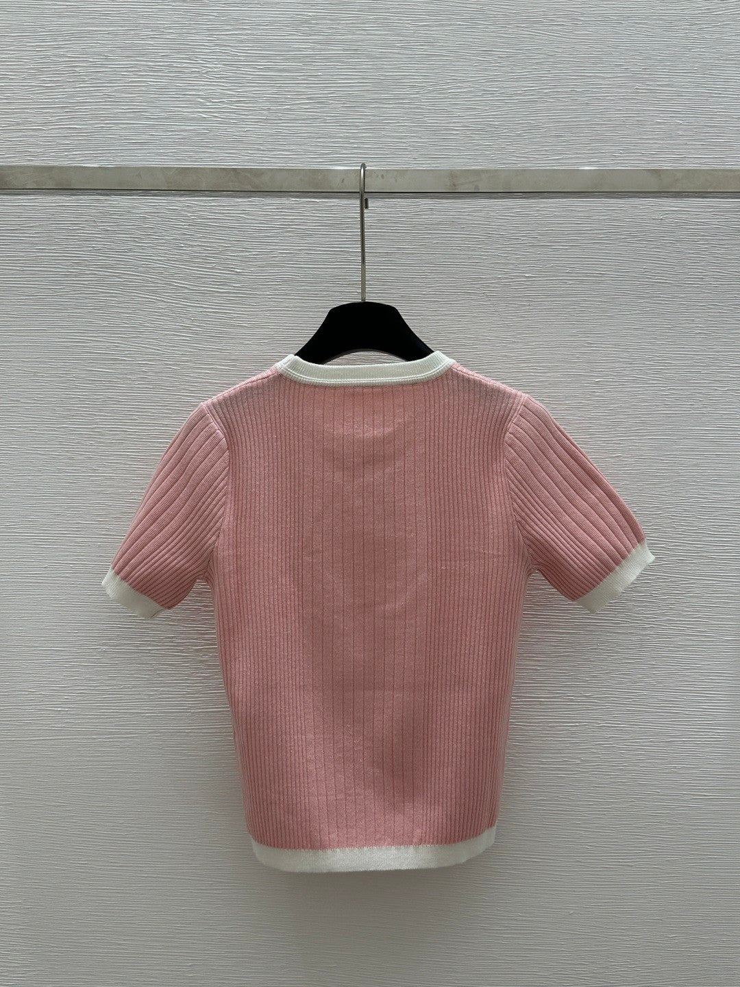 2025 Spring and Summer New Round Neck Slim Fit Knitted Short Sleeve