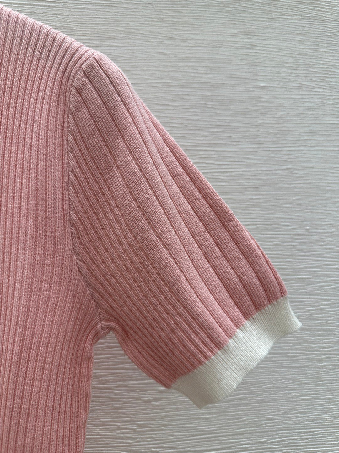 2025 Spring and Summer New Round Neck Slim Fit Knitted Short Sleeve