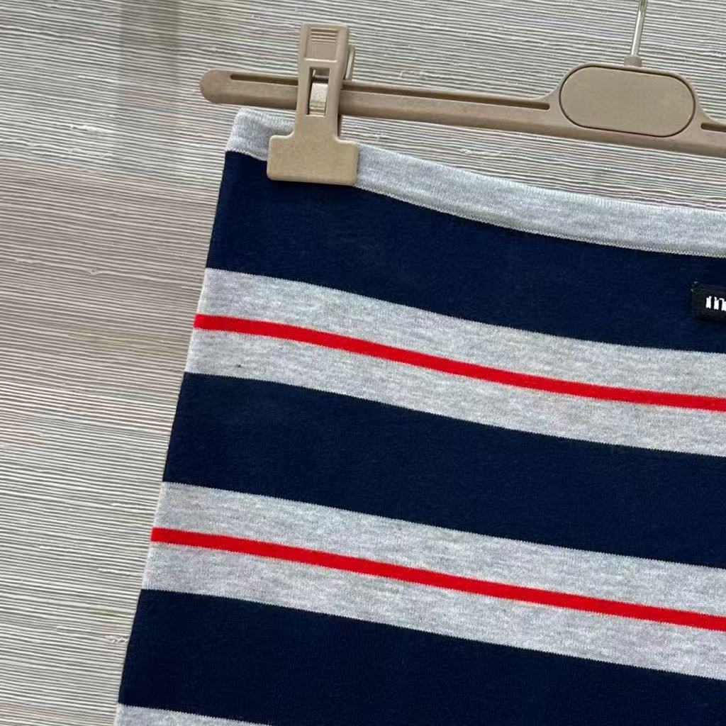 25 new Striped contrast knitted tube top