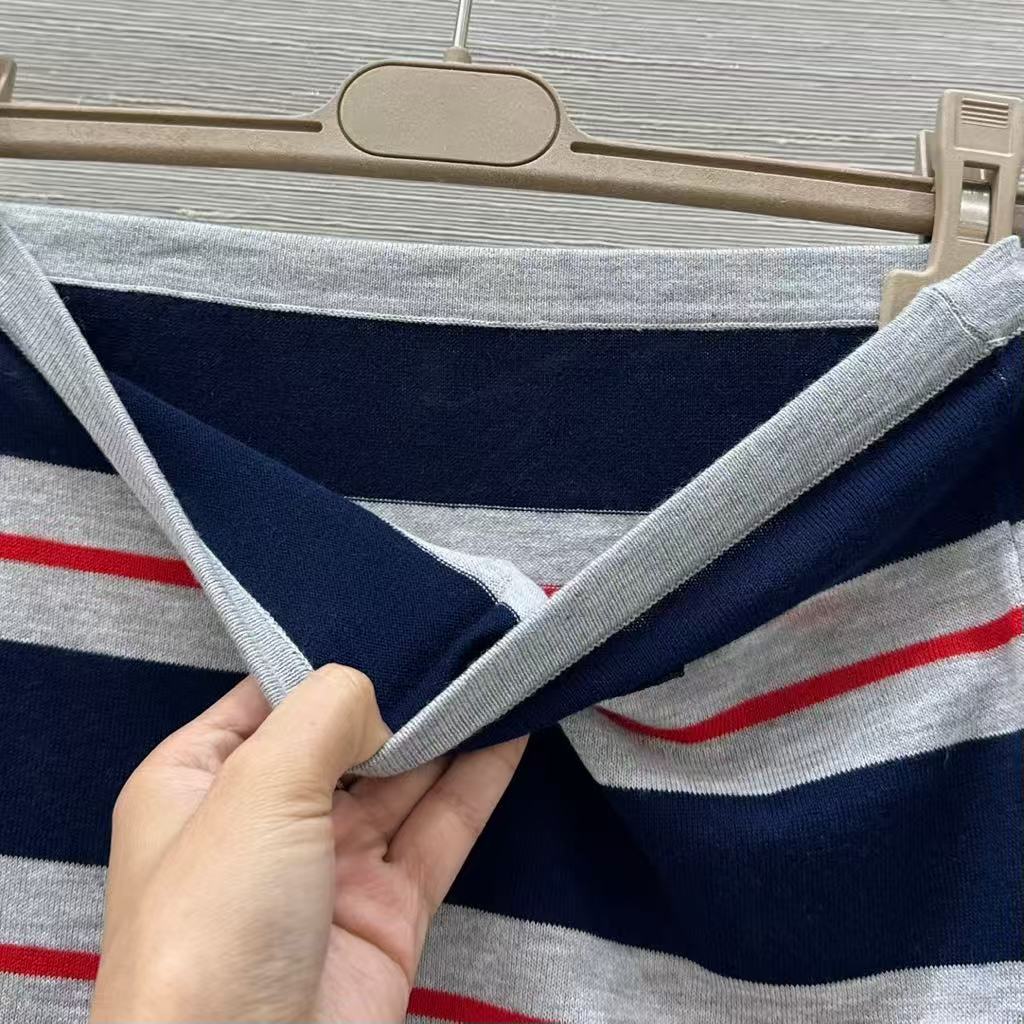 25 new Striped contrast knitted tube top