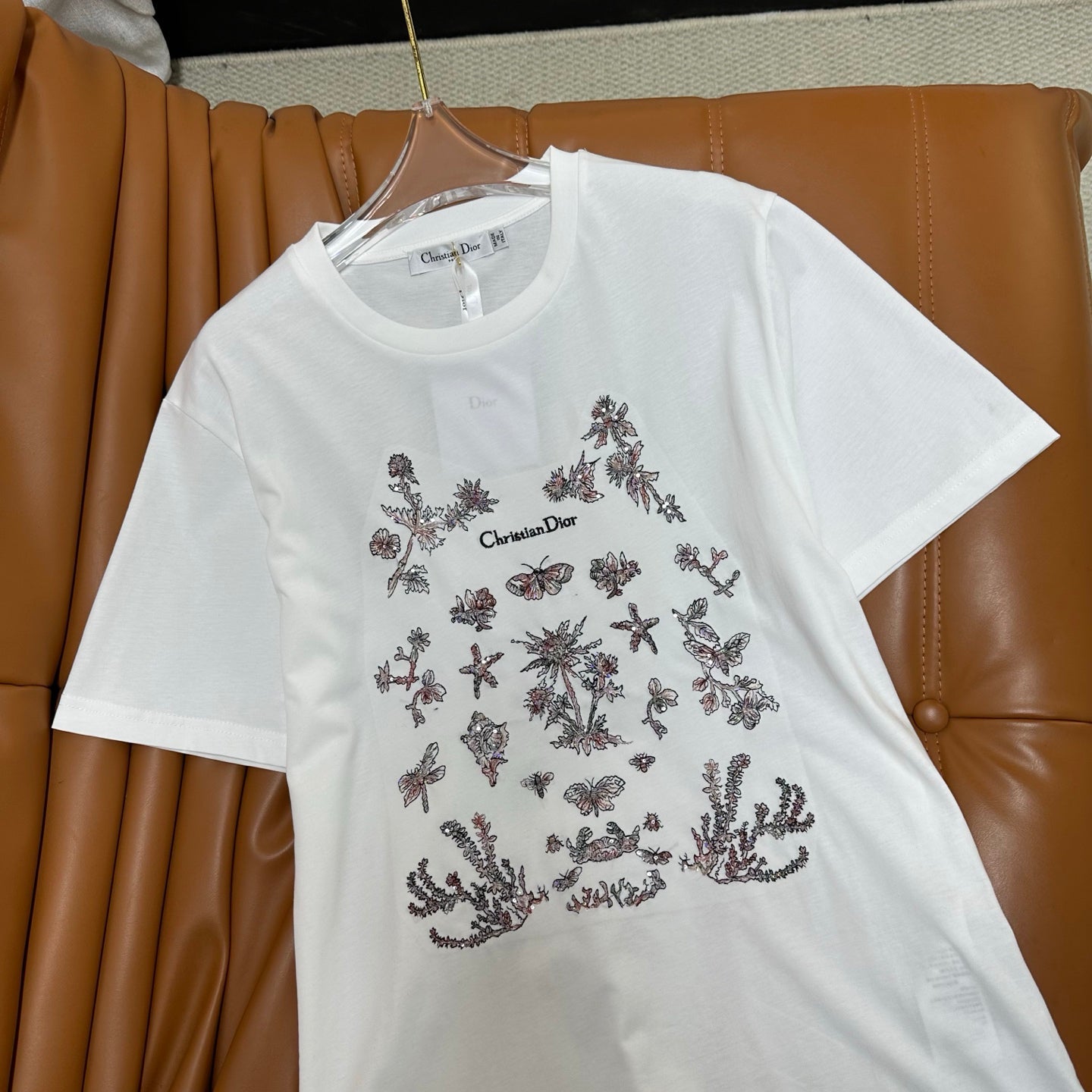 25 Round Neck Embroidered Butterfly Forest Short Sleeve