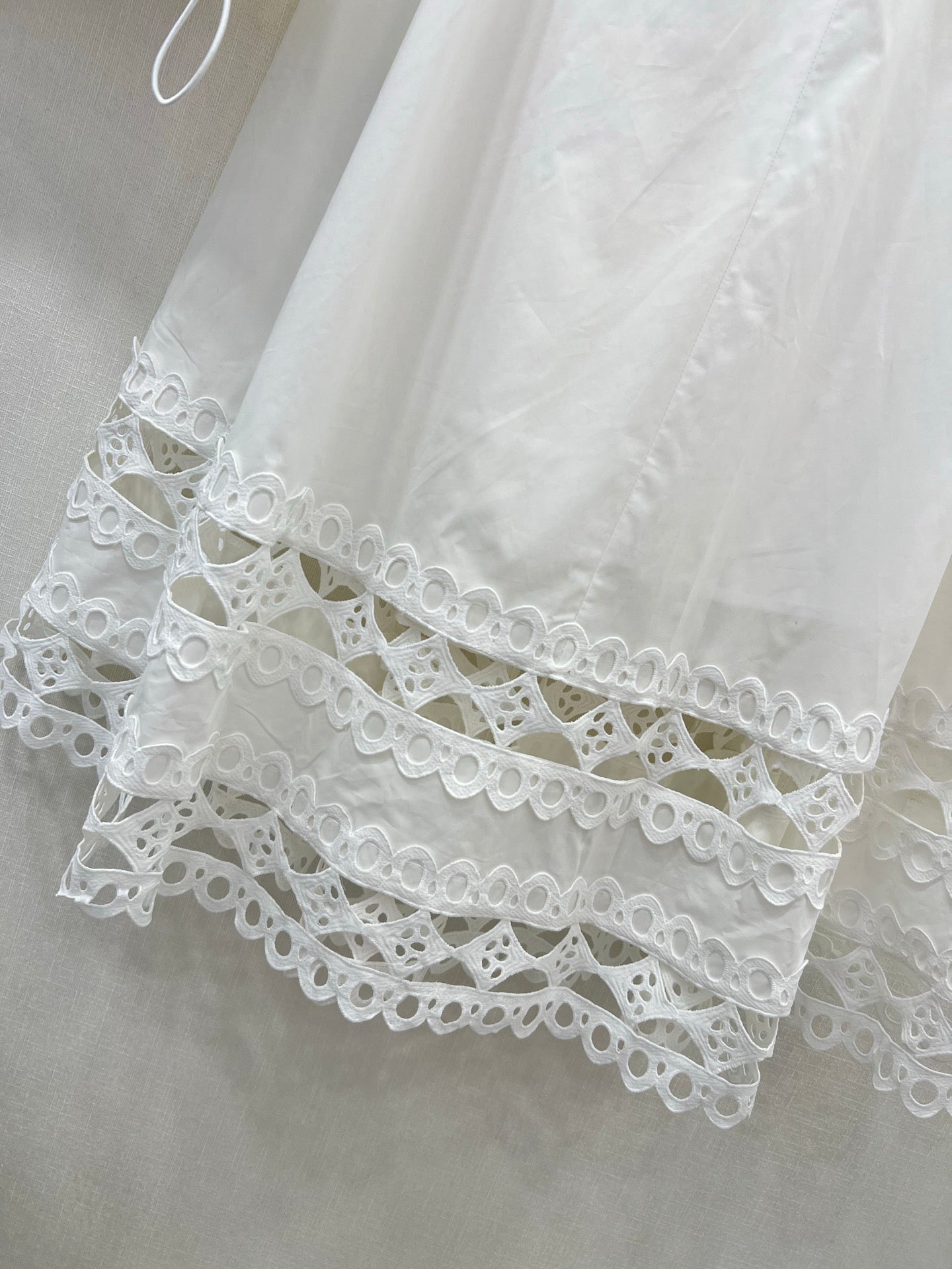25 New style skirt collar with water-soluble flower hollow hem and drawstring top ➕ Skirt