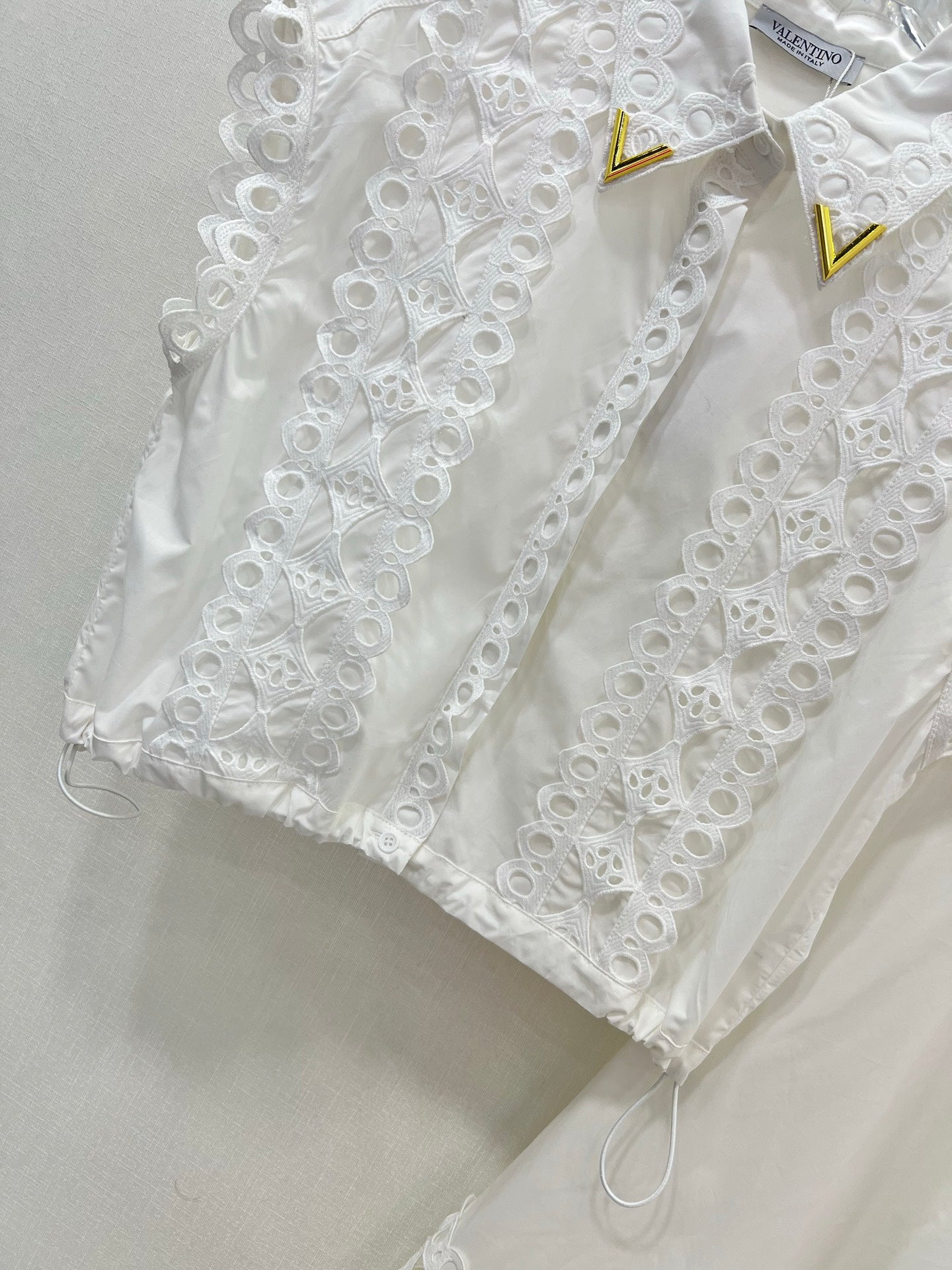 25 New style skirt collar with water-soluble flower hollow hem and drawstring top ➕ Skirt