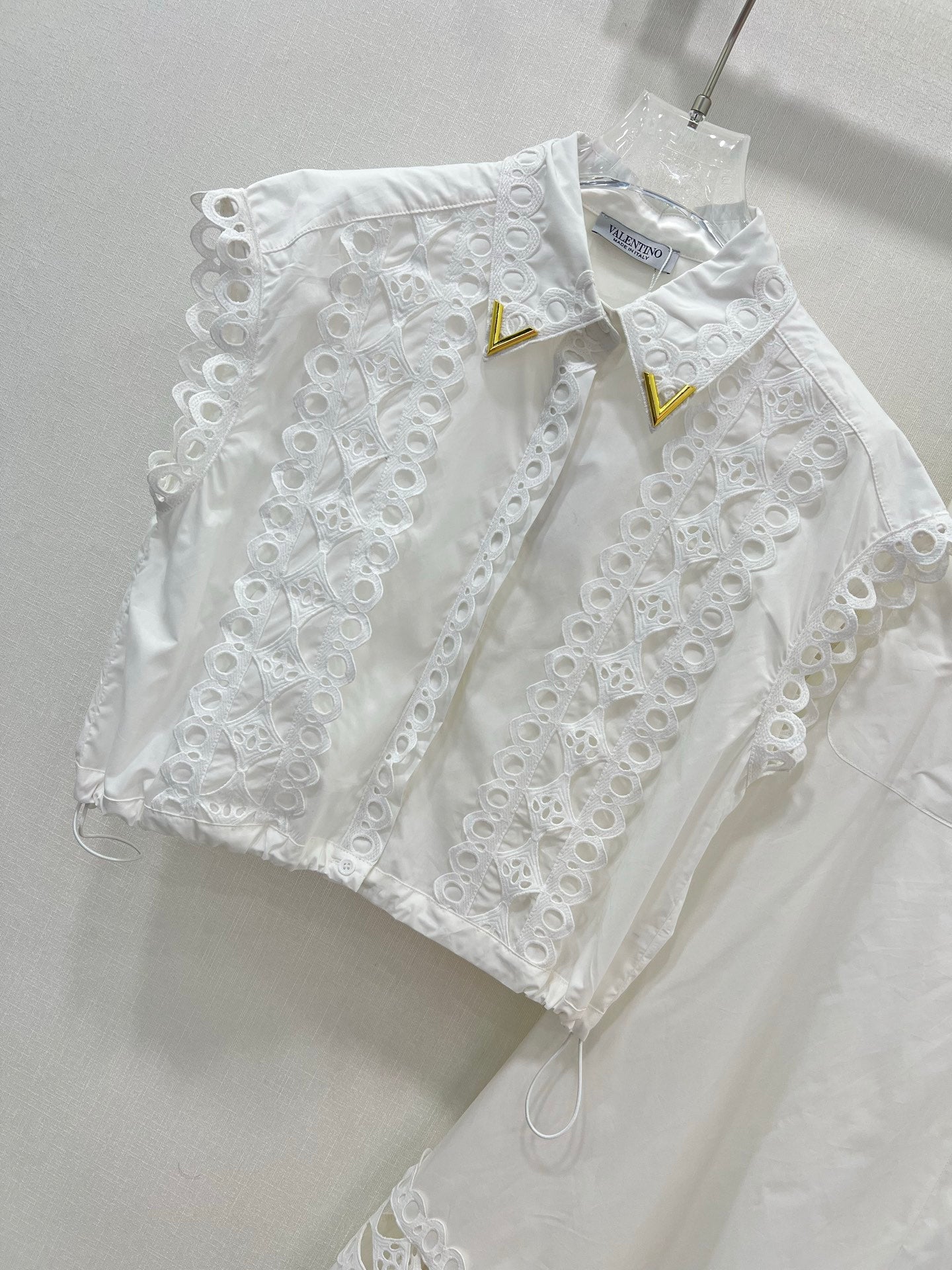 25 New style skirt collar with water-soluble flower hollow hem and drawstring top ➕ Skirt