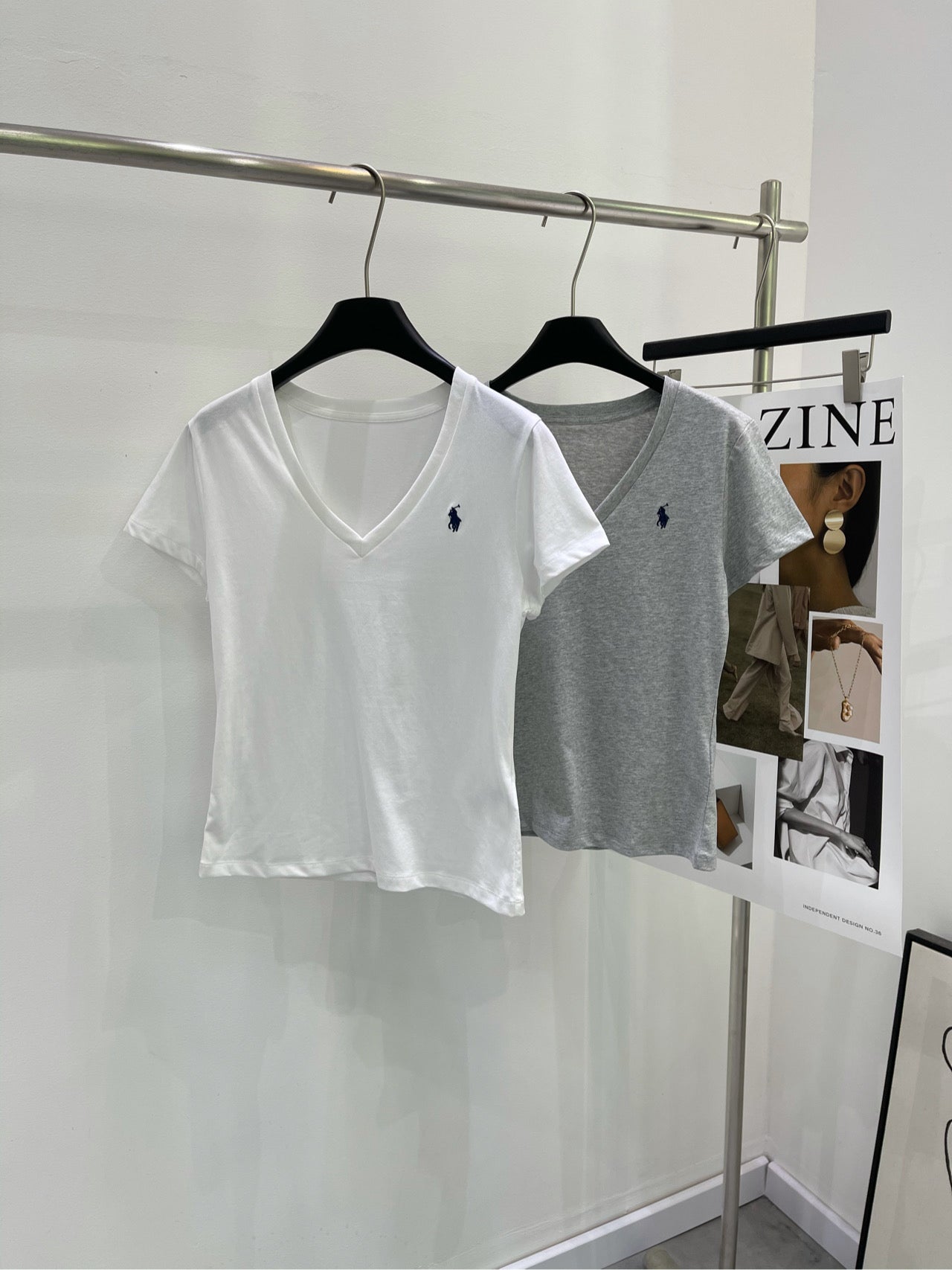25 New Warhorse Embroidery V-Neck Short Sleeve