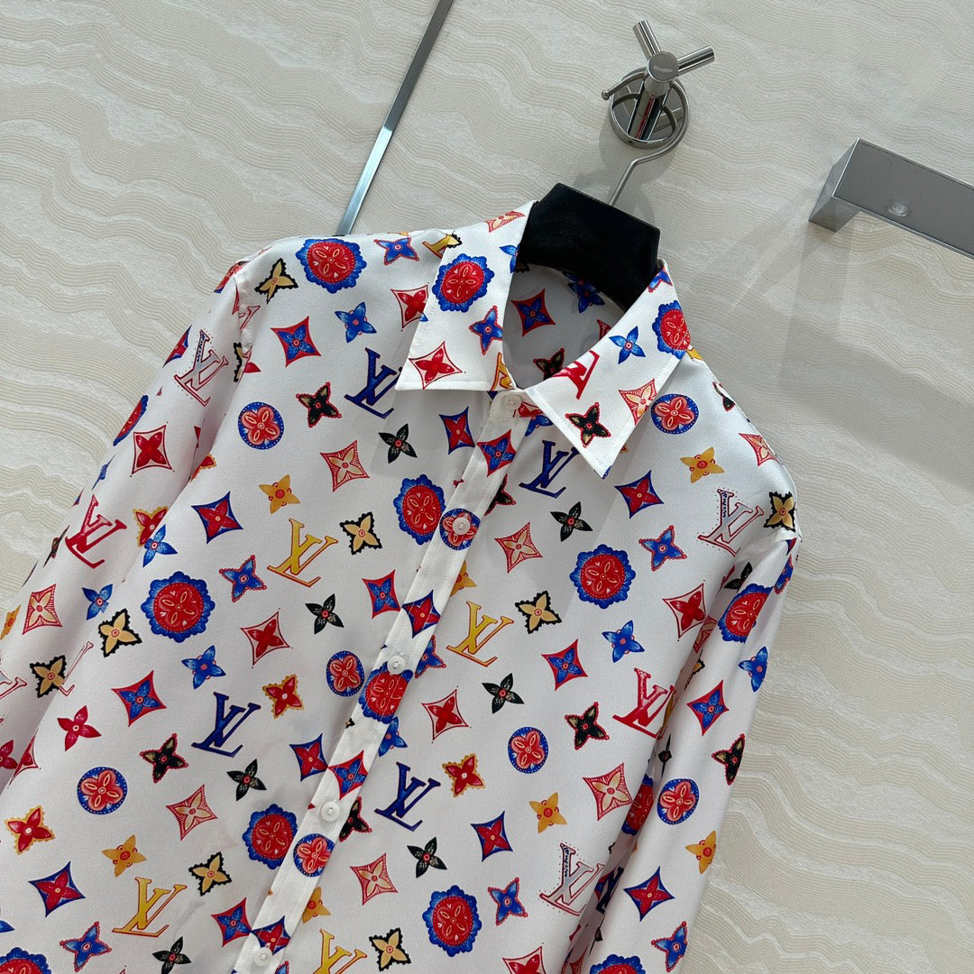 25s printed silk shirt