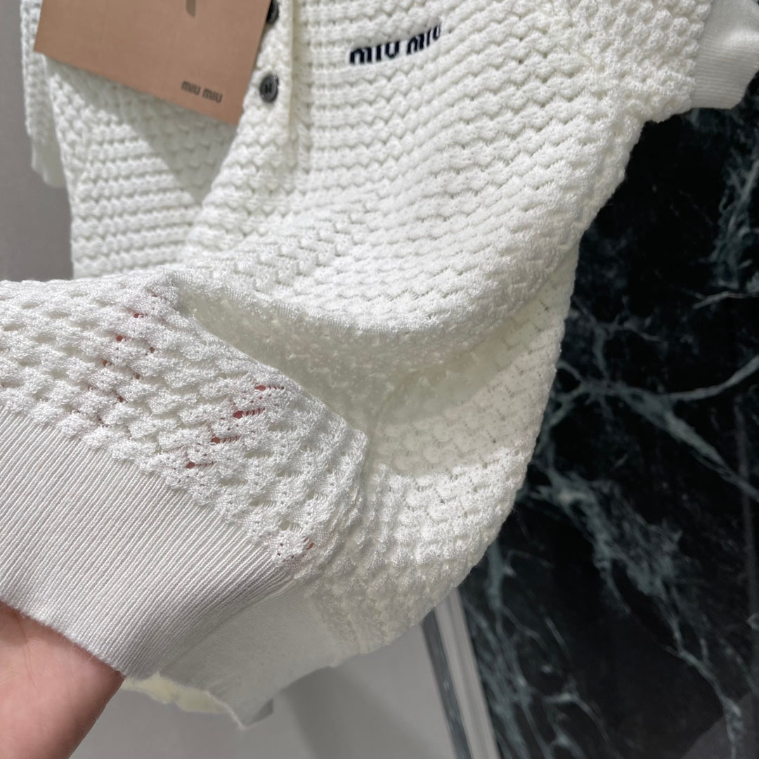 2025 Summer New Lapel Knitted Short Sleeves