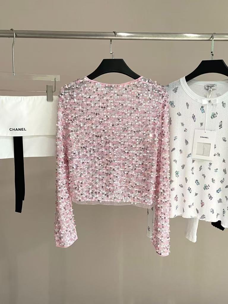 c 25 Pink bead cardigan
