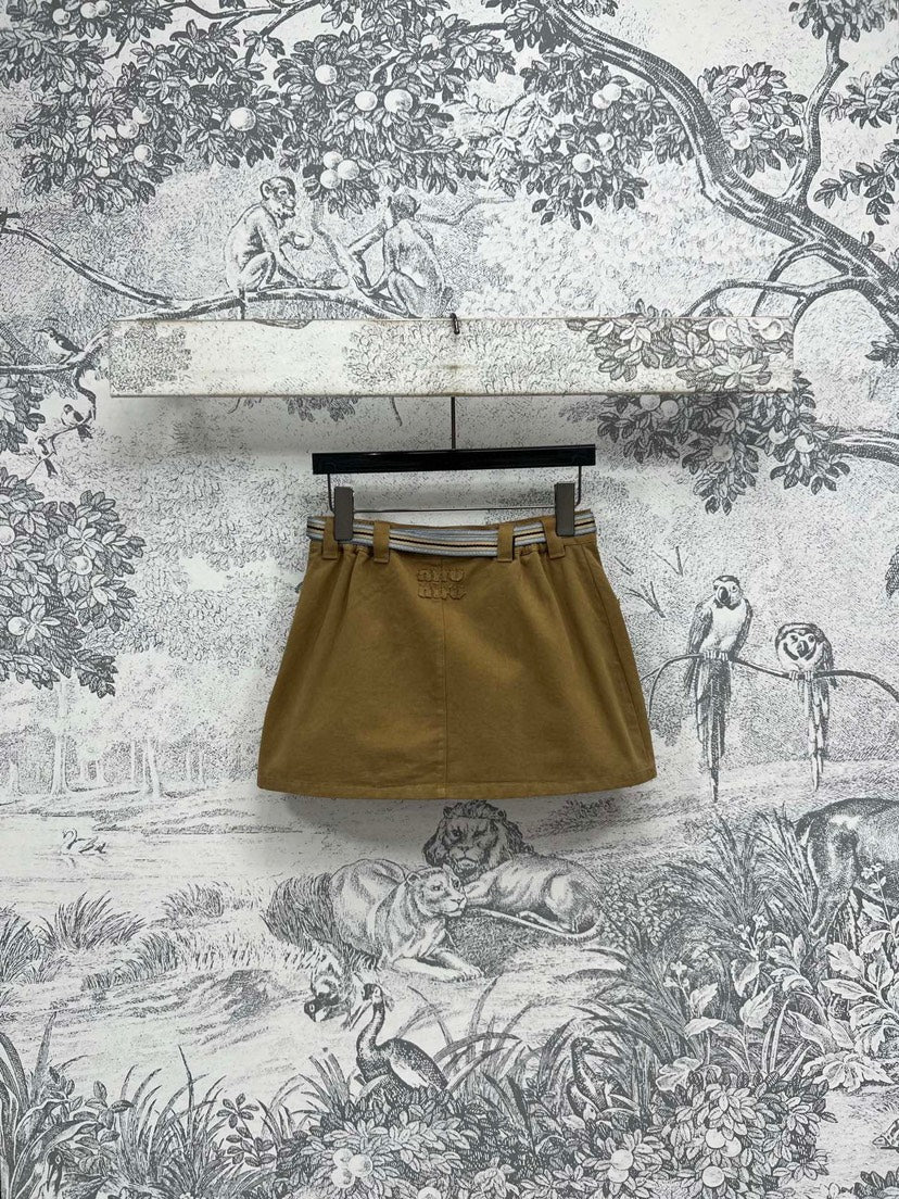 25 new Ribbon belt short skirt