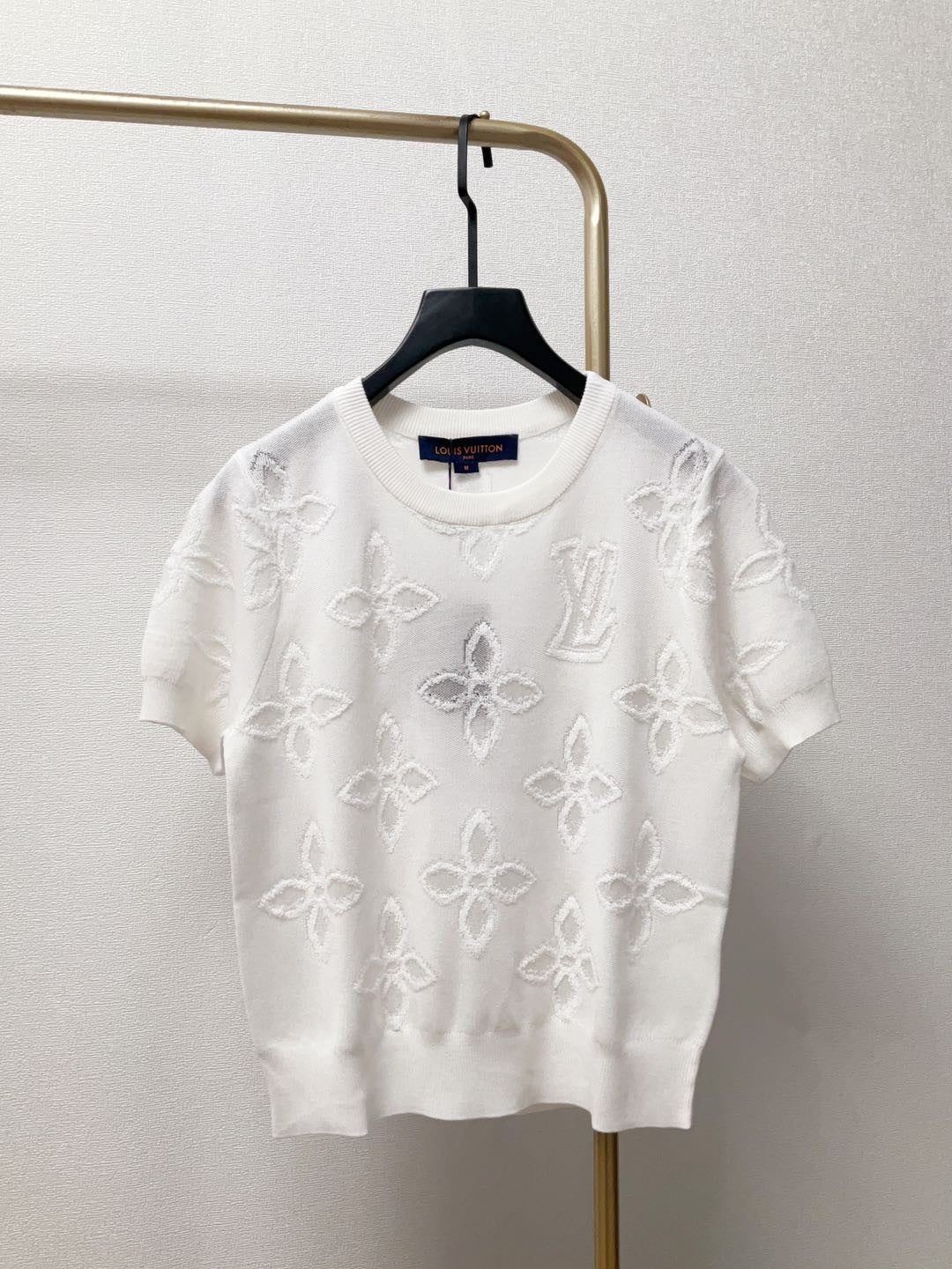 25 Spring and Summer New All-match Knitted Round Neck Short Sleeve