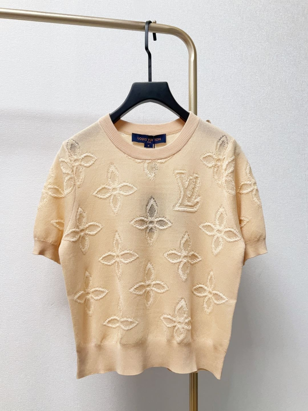 25 Spring and Summer New All-match Knitted Round Neck Short Sleeve