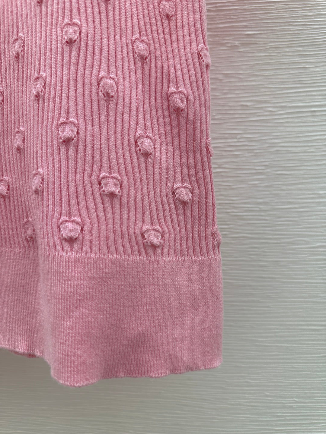 25 Early Spring New Style Solid Color Round Neck Hollow Knitted Short Sleeve