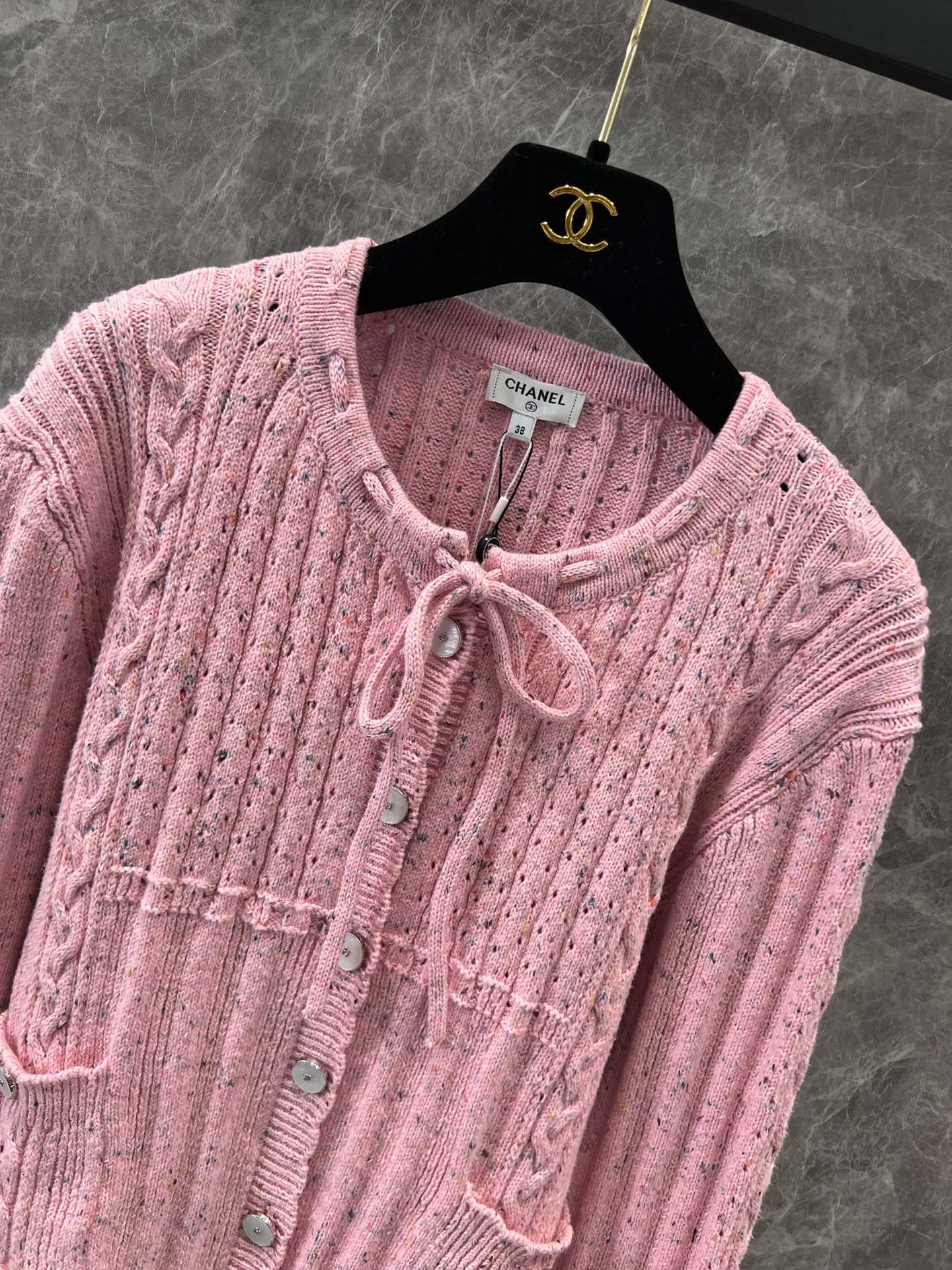 25Ss Early Spring New Product Heavy Craft Lace-up Pollen Cardigan