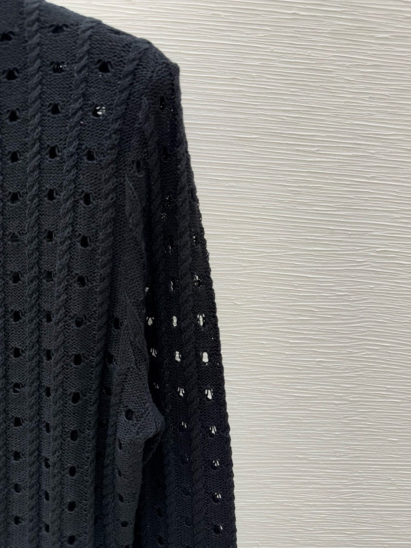 25 Early Spring New Round Neck Hollow Two-piece Knitted Dress