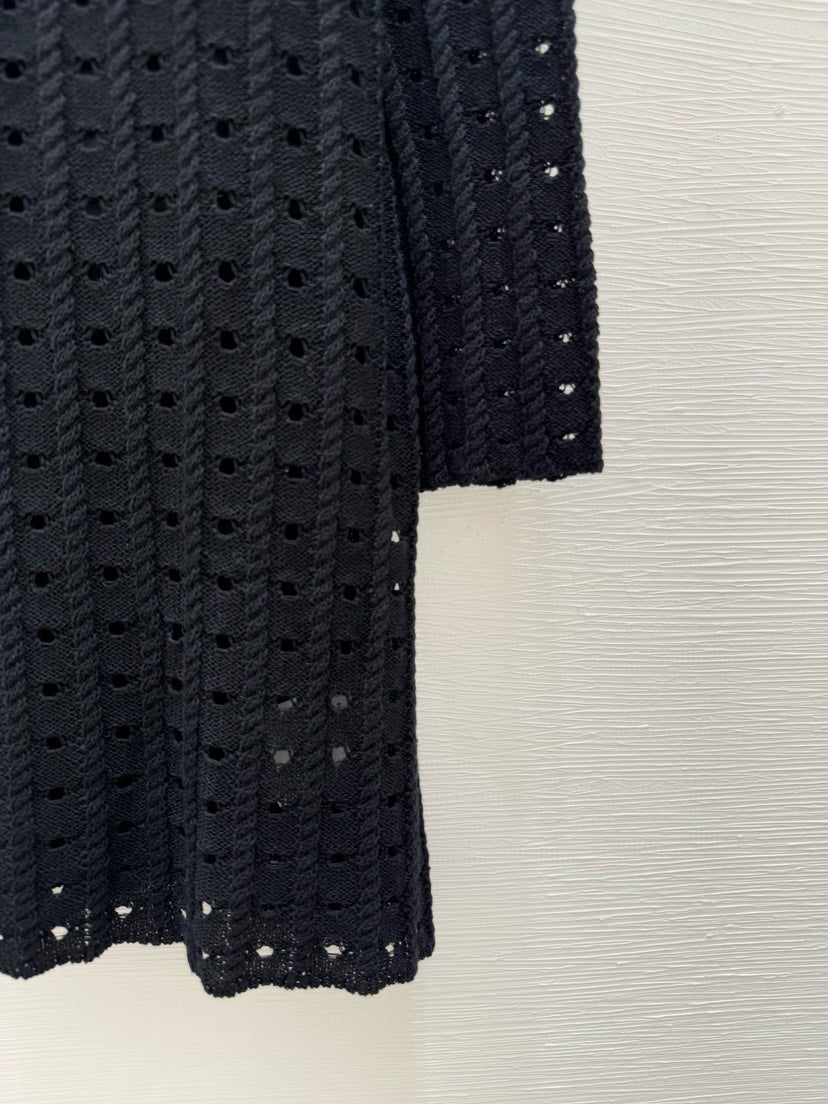 25 Early Spring New Round Neck Hollow Two-piece Knitted Dress