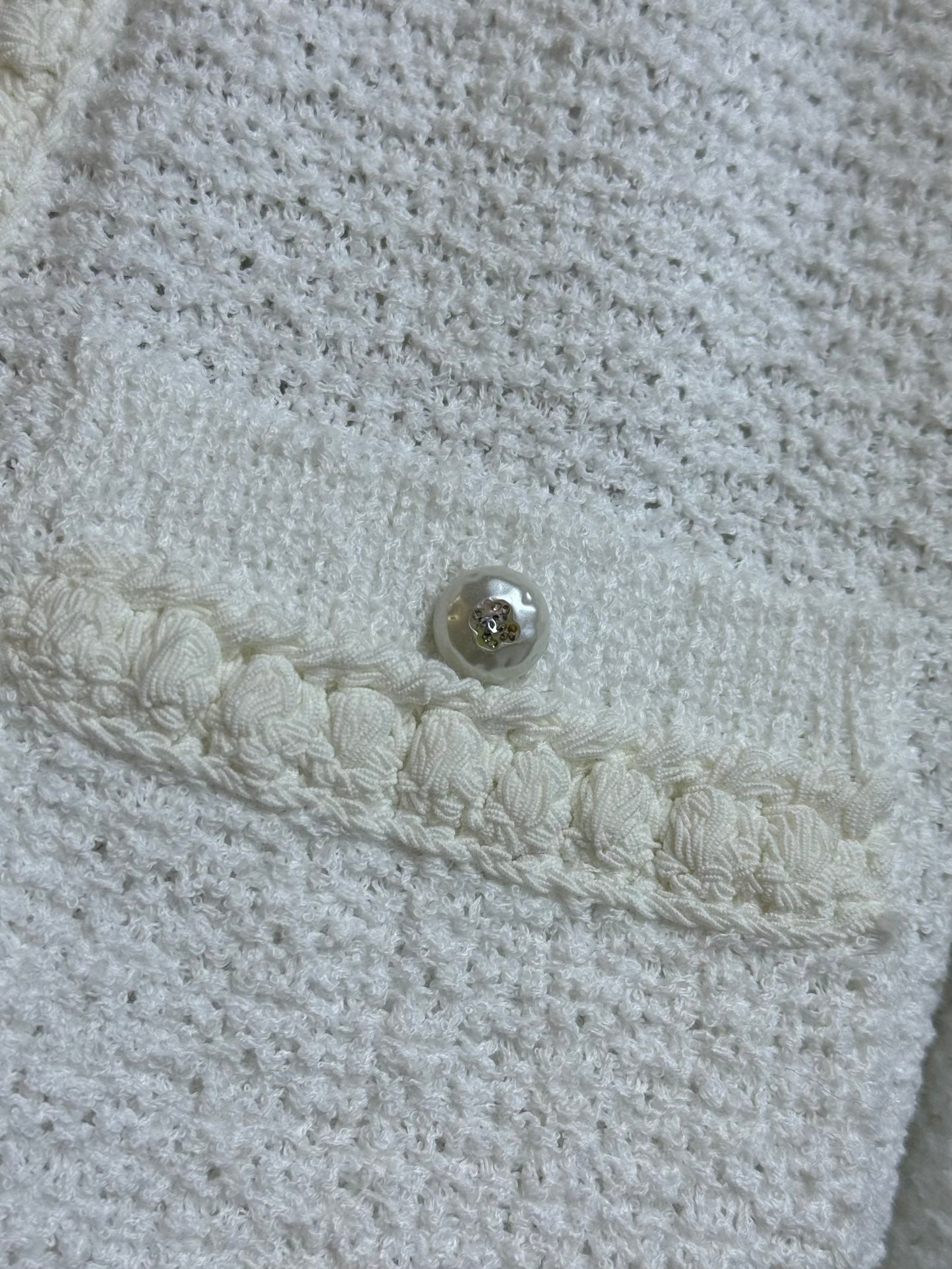 2025 Spring and Summer New Pearl Doll Collar Cardigan