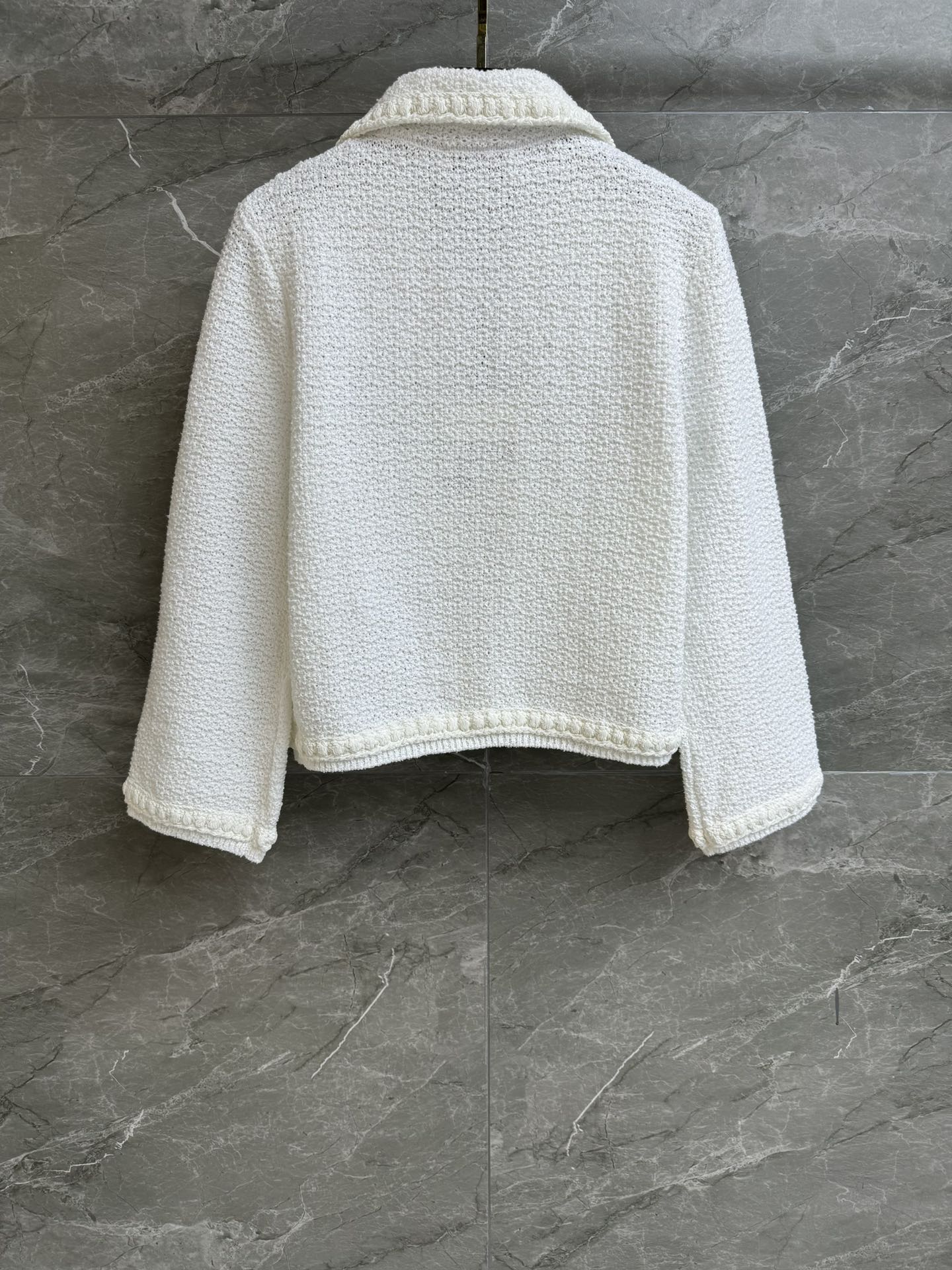2025 Spring and Summer New Pearl Doll Collar Cardigan