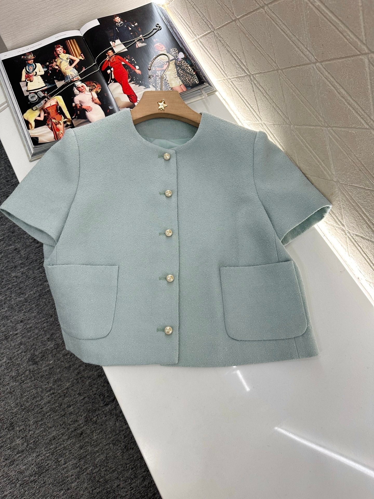 25 round neck dress skirt suit