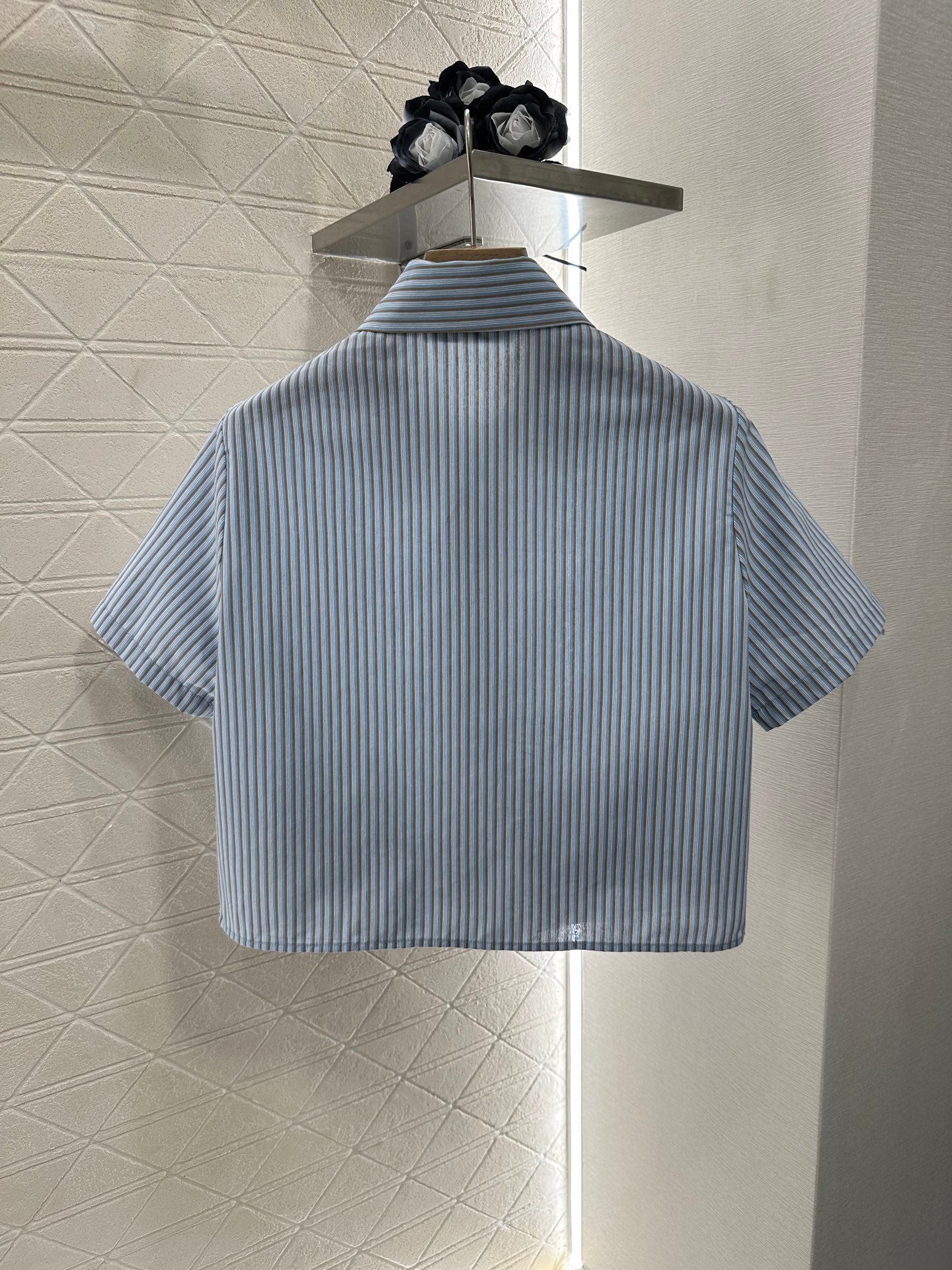 25 Stripe Short Sleeve Shirt Shorts Set