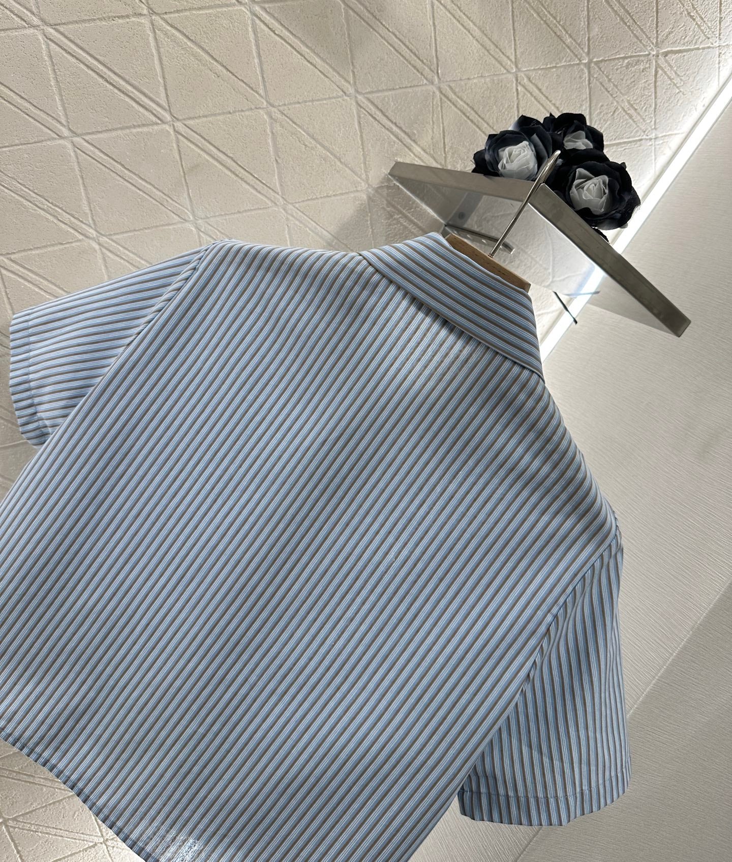 25 Stripe Short Sleeve Shirt Shorts Set