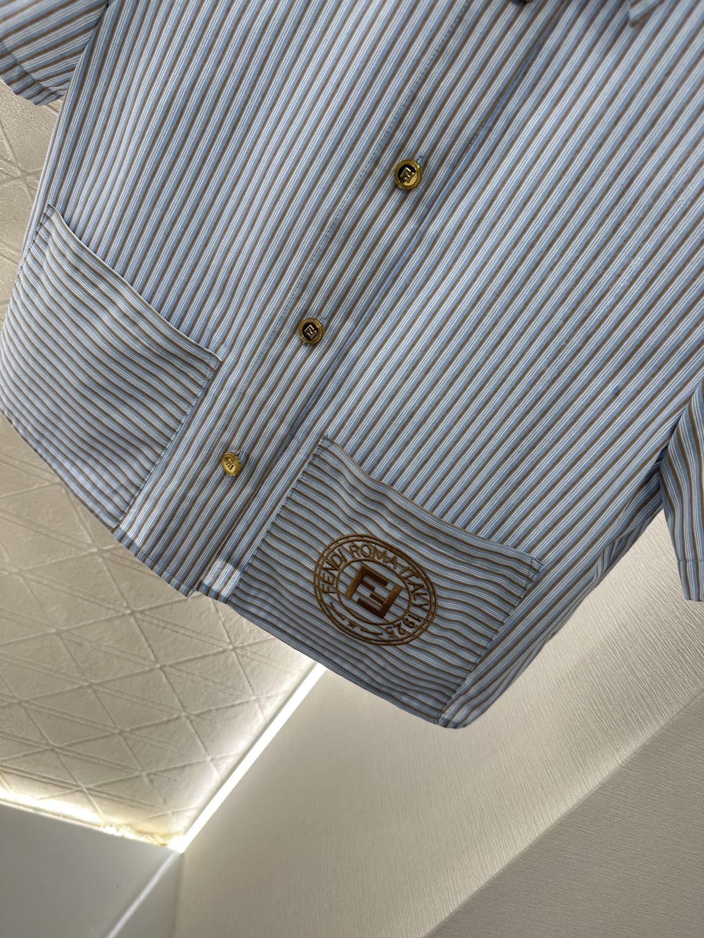 25 Stripe Short Sleeve Shirt Shorts Set