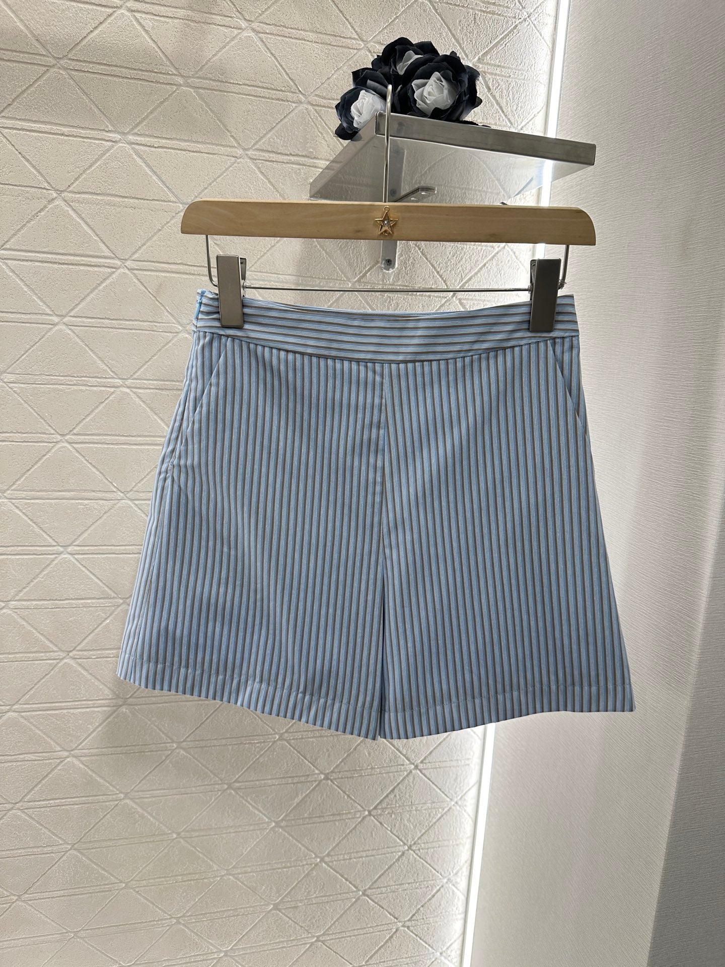 25 Stripe Short Sleeve Shirt Shorts Set