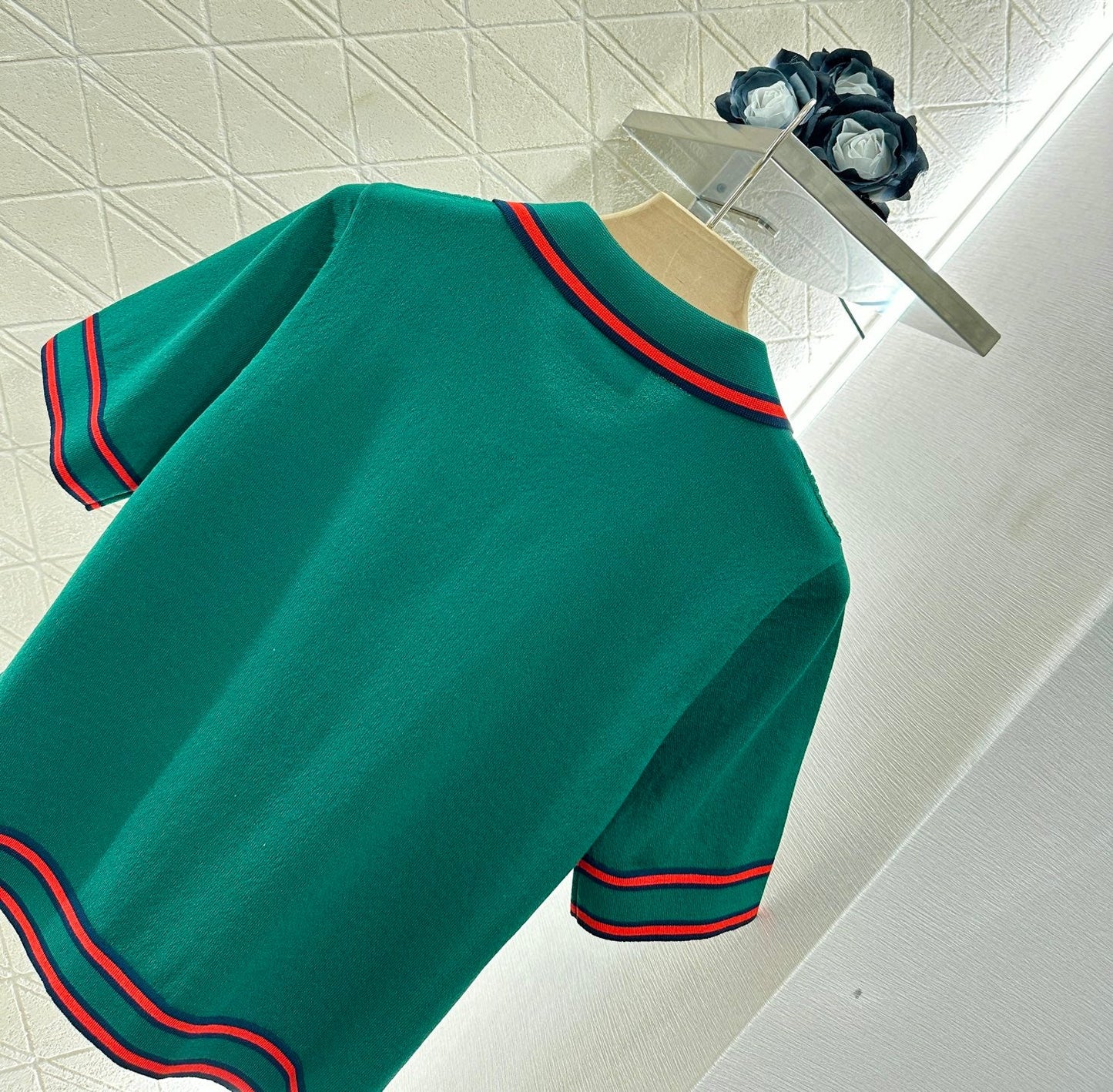 25 Lapel Short Sleeve Top Short Skirt Set