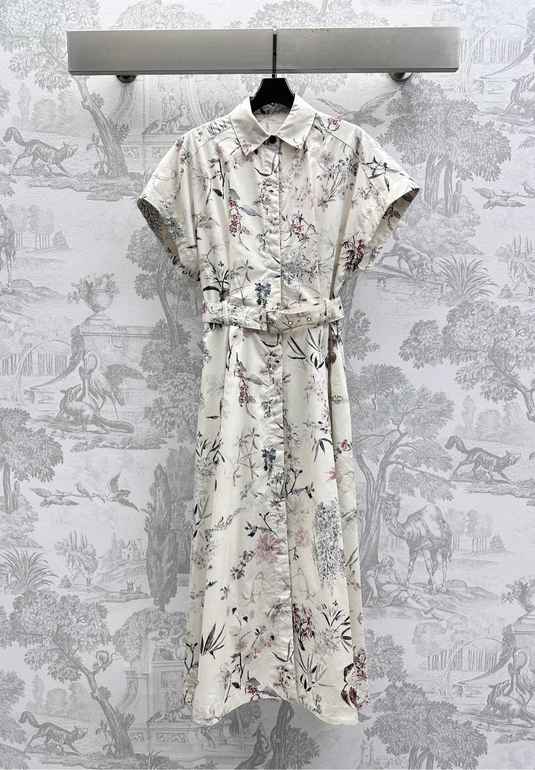2025 New Arrivals Printed Belt Dress