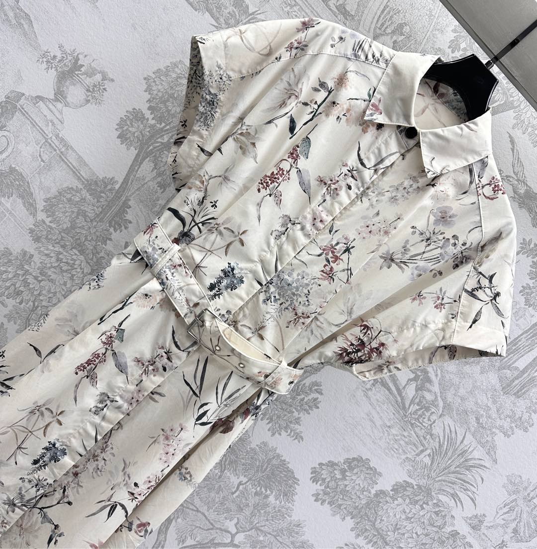 2025 New Arrivals Printed Belt Dress